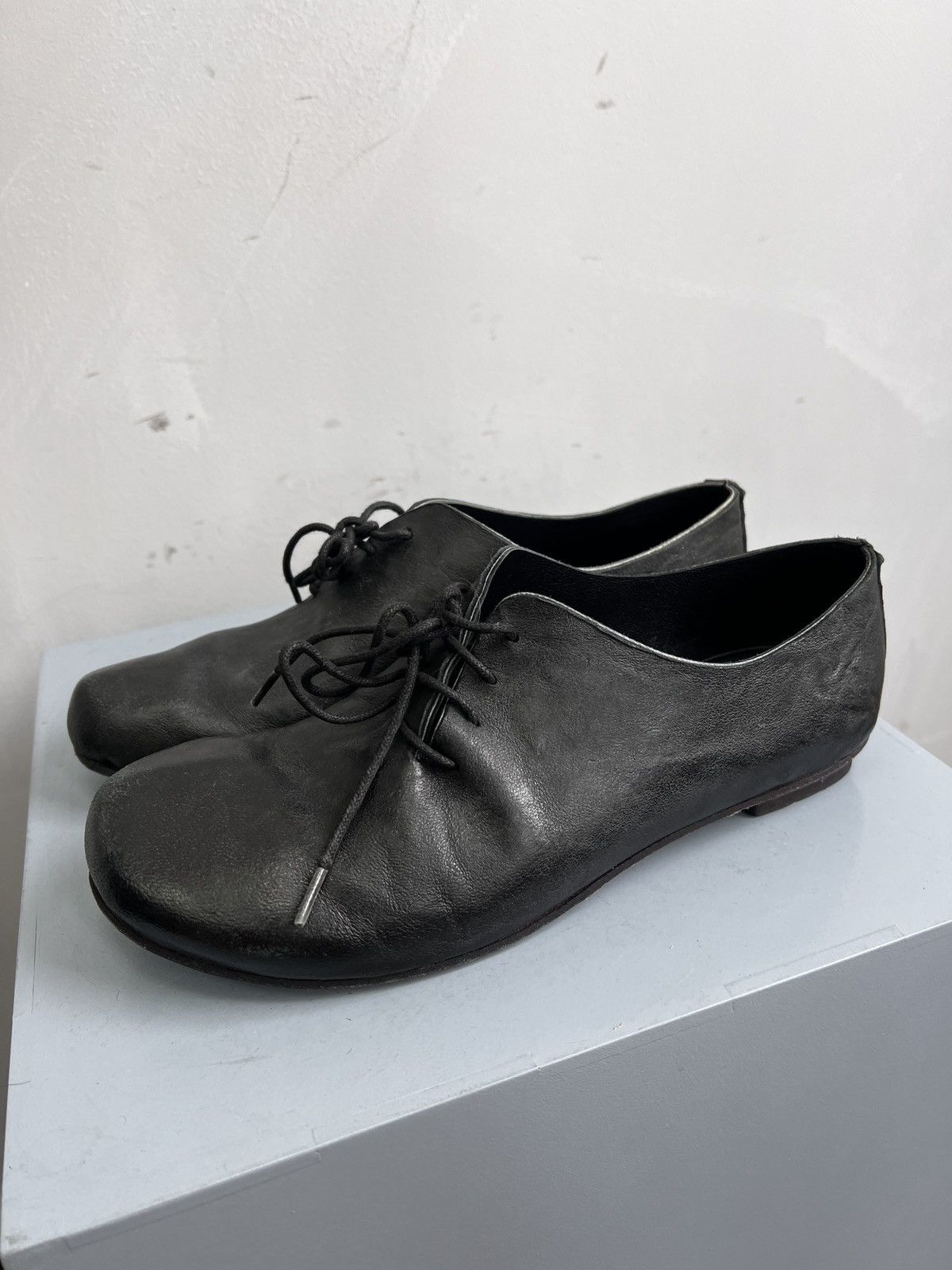A S 98 90's Leather Low Boots Avant Garde Shoes Guidi Style in Black, Women's (Size 8)