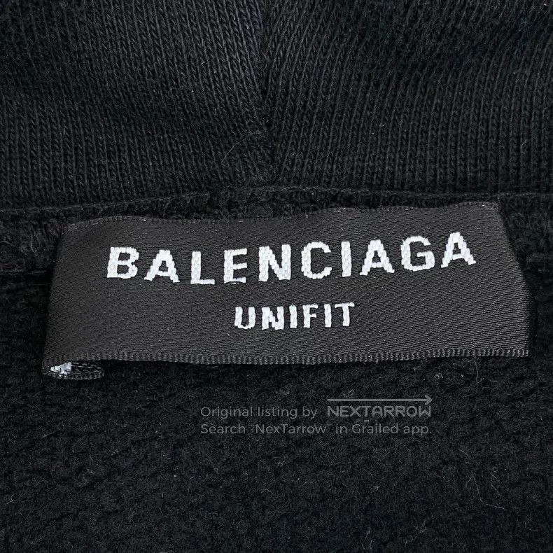Balenciaga Balenciaga Black Fringe Printed Cotton Hooded Long Sleeve Size US XS / EU 42 / 0 - 5 Thumbnail