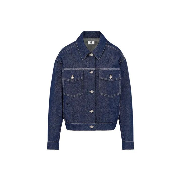 Dior Dior Blue Long Sleeve Denim Jacket 0079 Size S / US 4 / IT 40 - 1 Thumbnail
