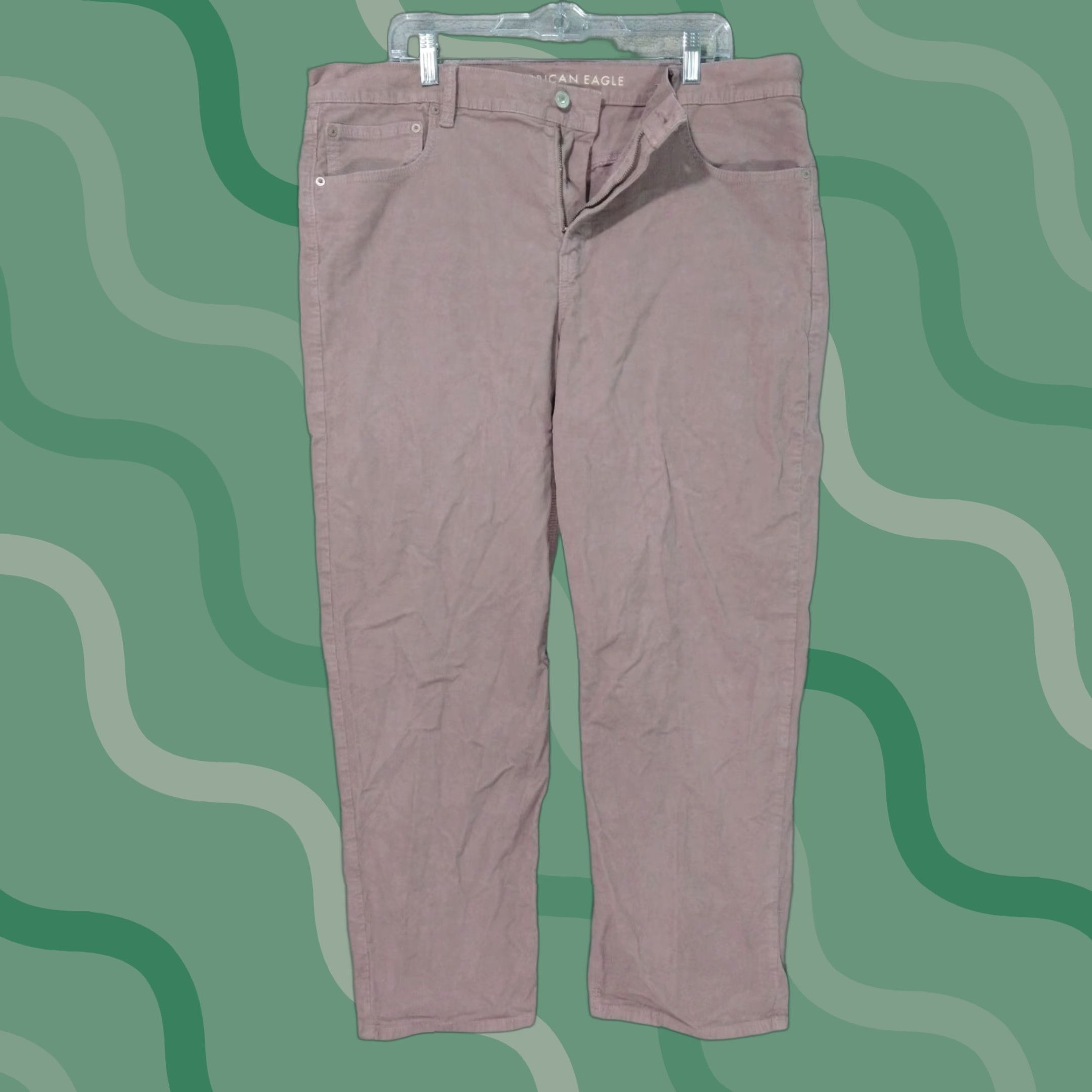 American Eagle Outfitters American Eagle Outfitters Pants Women 18 Pink Corduroy 90s High Rise Straight Stretch Chino Plus Size Short 28 In Inseam Womens Size 40" / US 18 - 1 Thumbnail