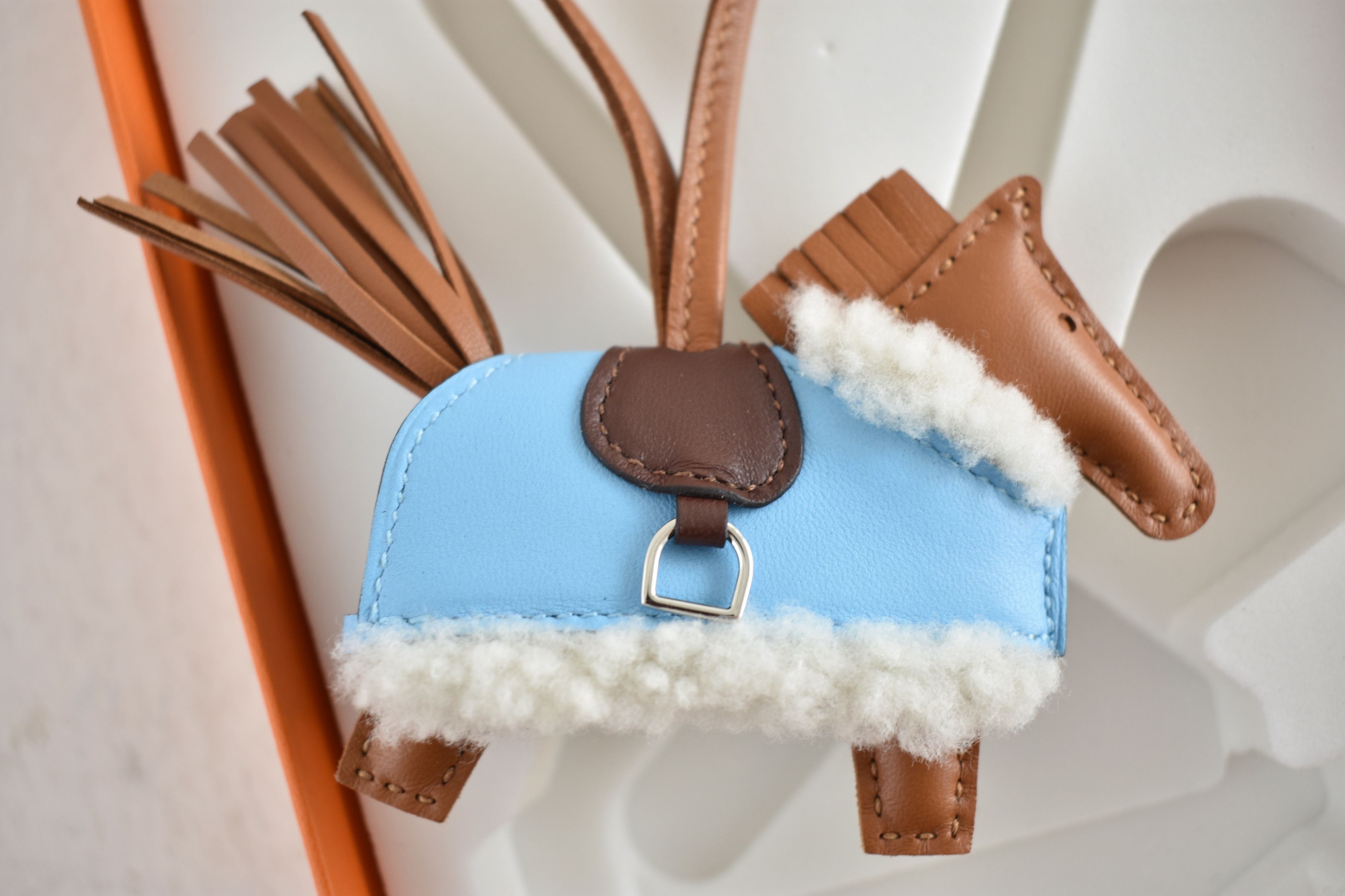 Hermes Hermes Horse Rodeo Plush Blue Celeste Milo Leather Bag Charm Size ONE SIZE - 9 Thumbnail