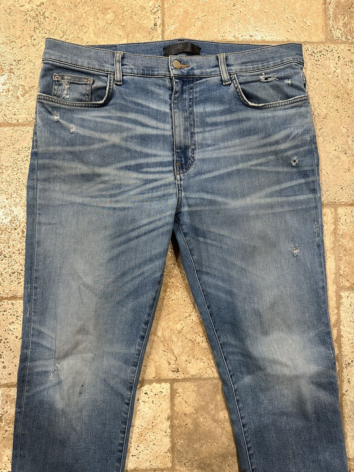 Amiri Amiri Stone Wash Blue Stack Denim Jeans Size US 38 / EU 54 - 3 Thumbnail