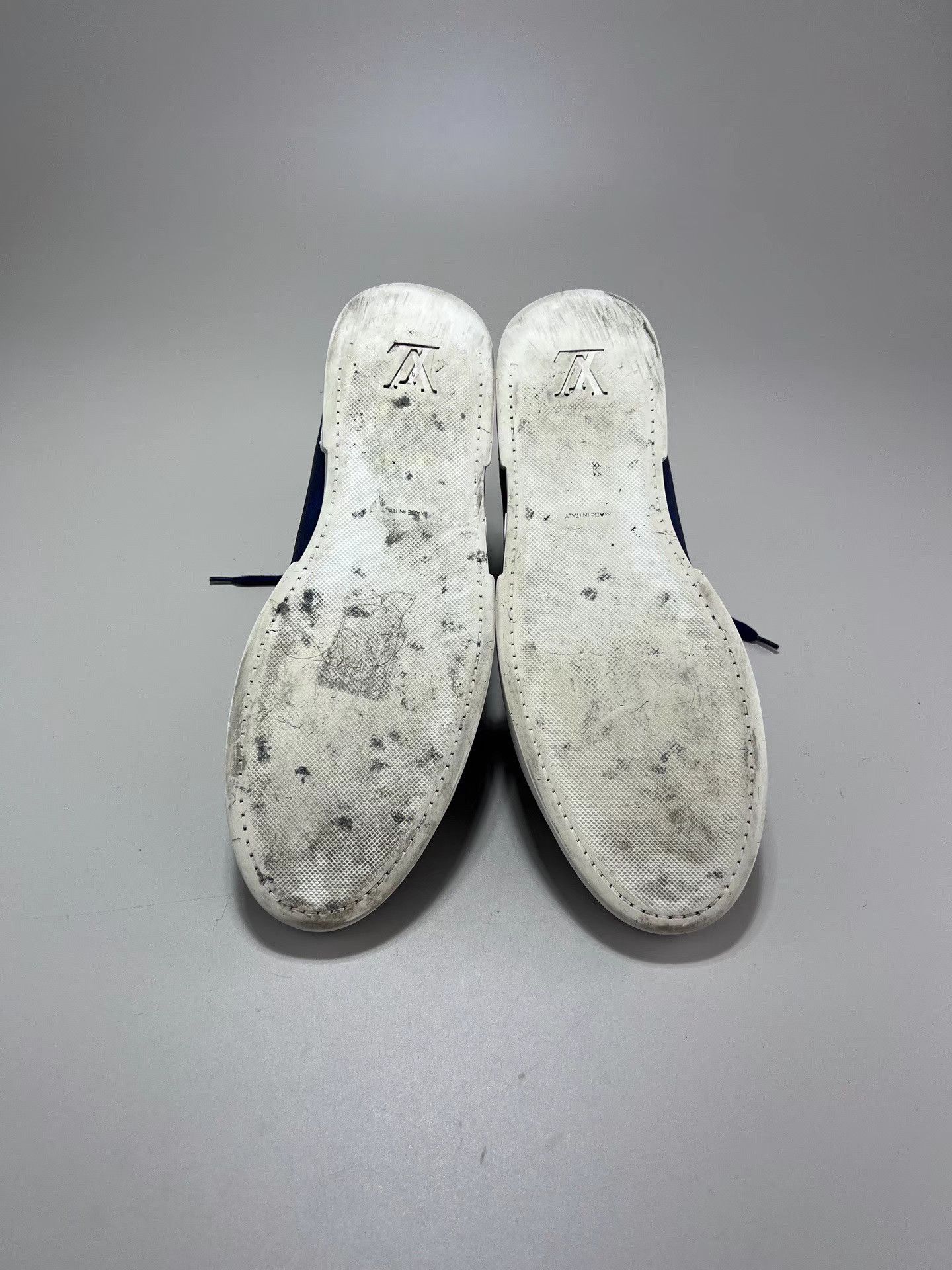 Louis Vuitton LOUIS VUITTON Blue & Brown Monogram High-Top Sneakers Size US 9 / EU 42 - 6 Thumbnail