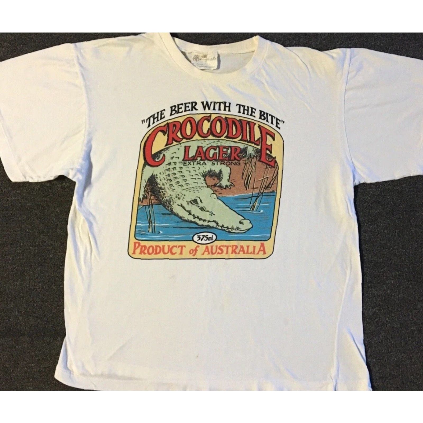 Vintage VINTAGE Crocodile Lager Shirt Men S White 80s 70s 90s Distressed Bar Grunge Australia USA Rock PIR? Size US S / EU 44-46 / 1 - 2 Thumbnail