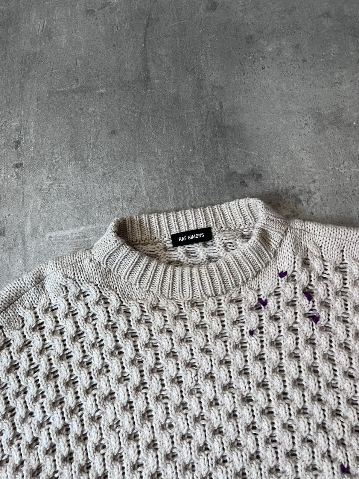 Raf Simons Raf Simons A/W 2018 wool beige sweater Playboi Carti Size US L / EU 52-54 / 3 - 7 Thumbnail