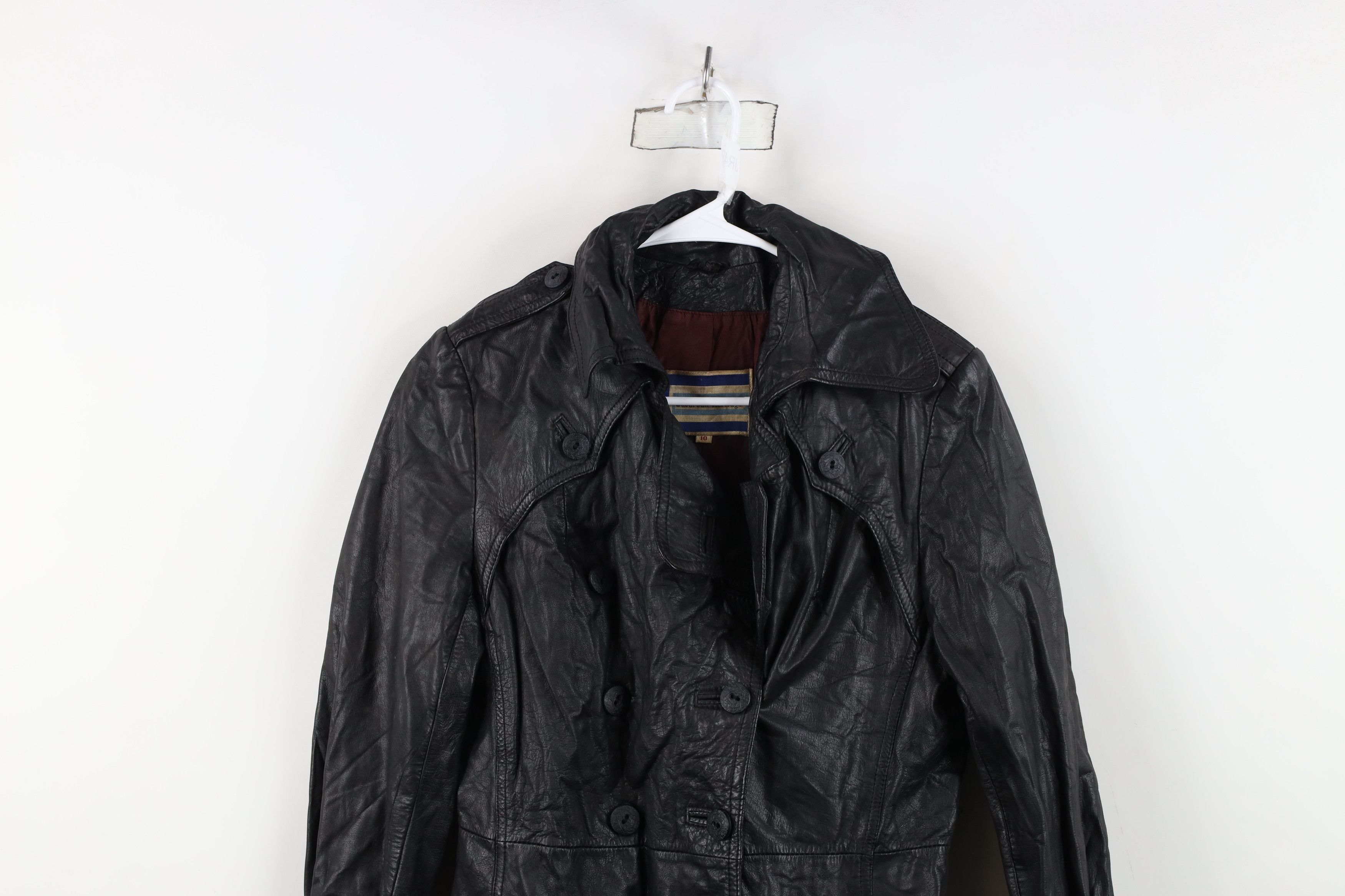 Vintage Vintage 70s Streetwear Goth Leather Trench Coat Jacket Black Size L / US 10 / IT 46 - 2 Thumbnail