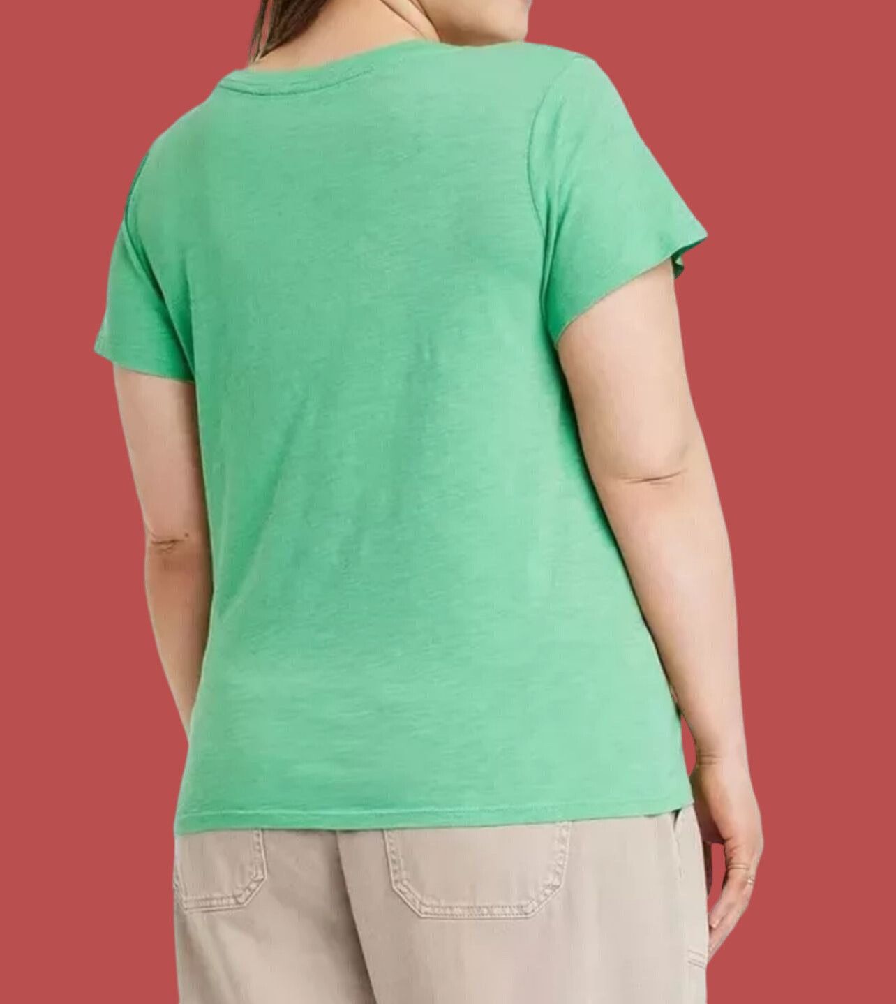 Other Universal Thread - Women's Fitted V-Neck Short Sleeve T-Shir Size L / US 10 / IT 46 - 2 Thumbnail