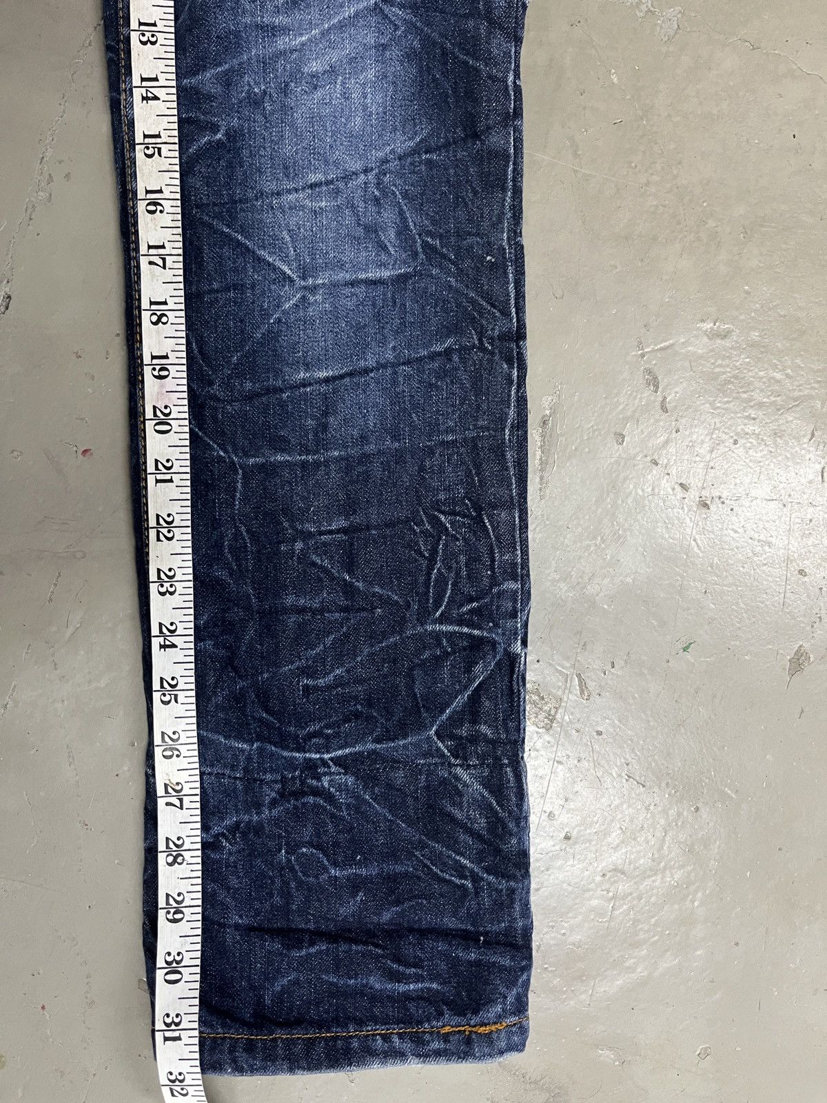If Six Was Nine 2000s Nylaus Karakuri Double Waist Washed Denim Jeans Faded Size US 30 / EU 46 - 10 Thumbnail