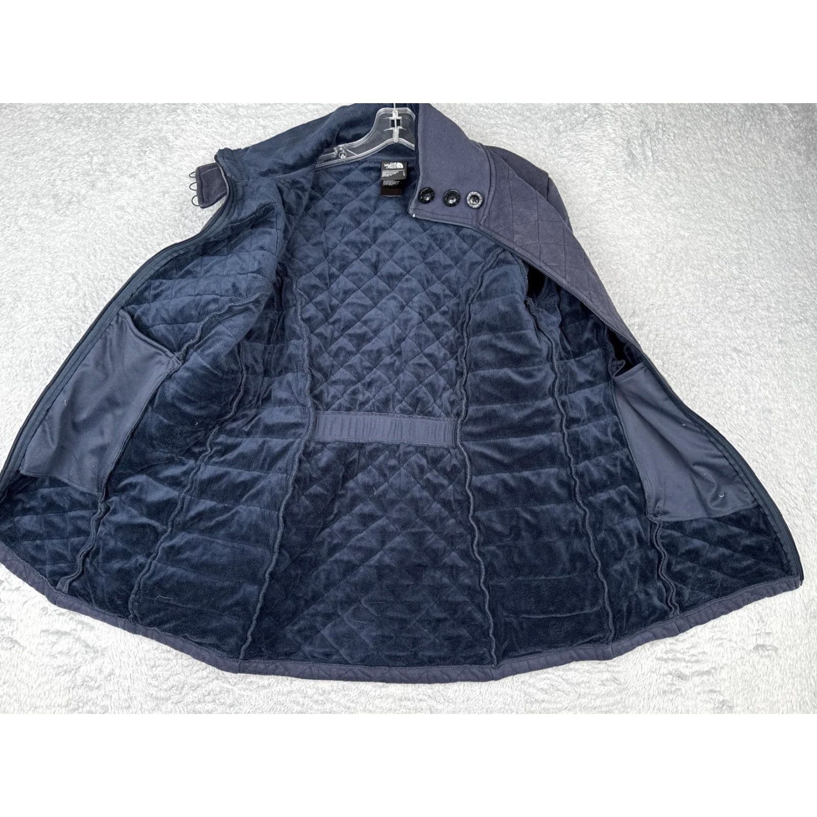 The North Face The North Face Jacket Womens Large Blue Quilted Fleece Lined Zip Coat Size L / US 10 / IT 46 - 2 Thumbnail