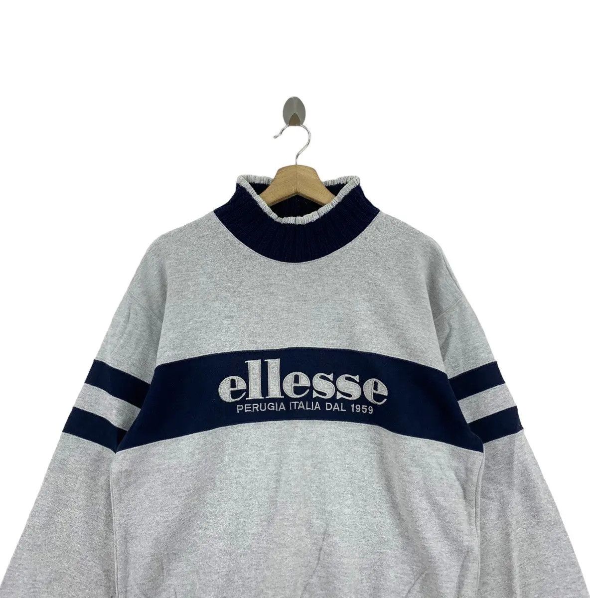 Ellesse Vintage 90’ ELLESSE PERUGIA ITALIA Turtle Neck Striped Size M / US 6-8 / IT 42-44 - 2 Thumbnail
