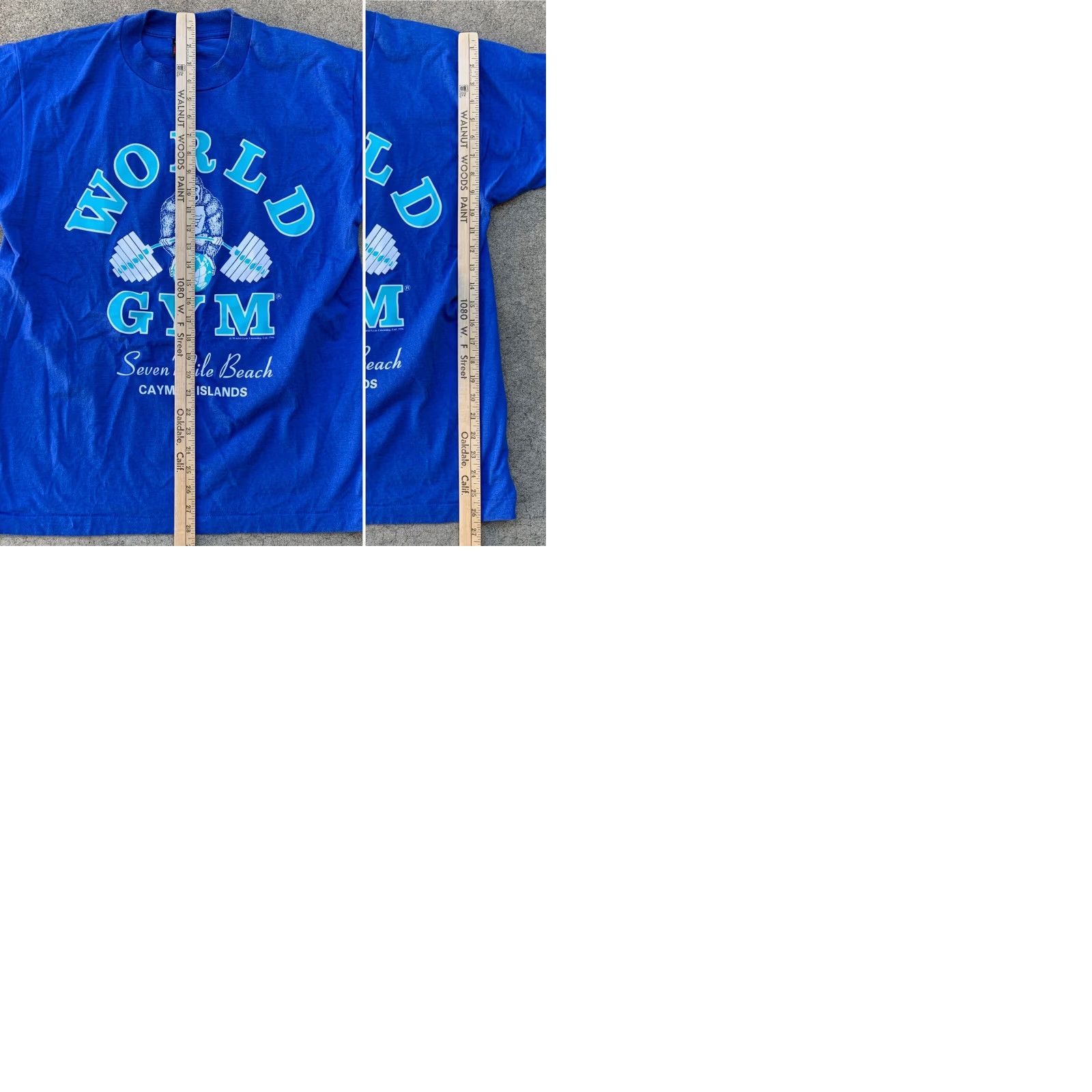 Fruit Of The Loom VINTAGE World Gym Cayman Islands Seven Mile Beach T Shirt Frt Back Graphics Sz L Mens Graphic Print 90s Beach Gym Size US L / EU 52-54 / 3 - 9 Thumbnail