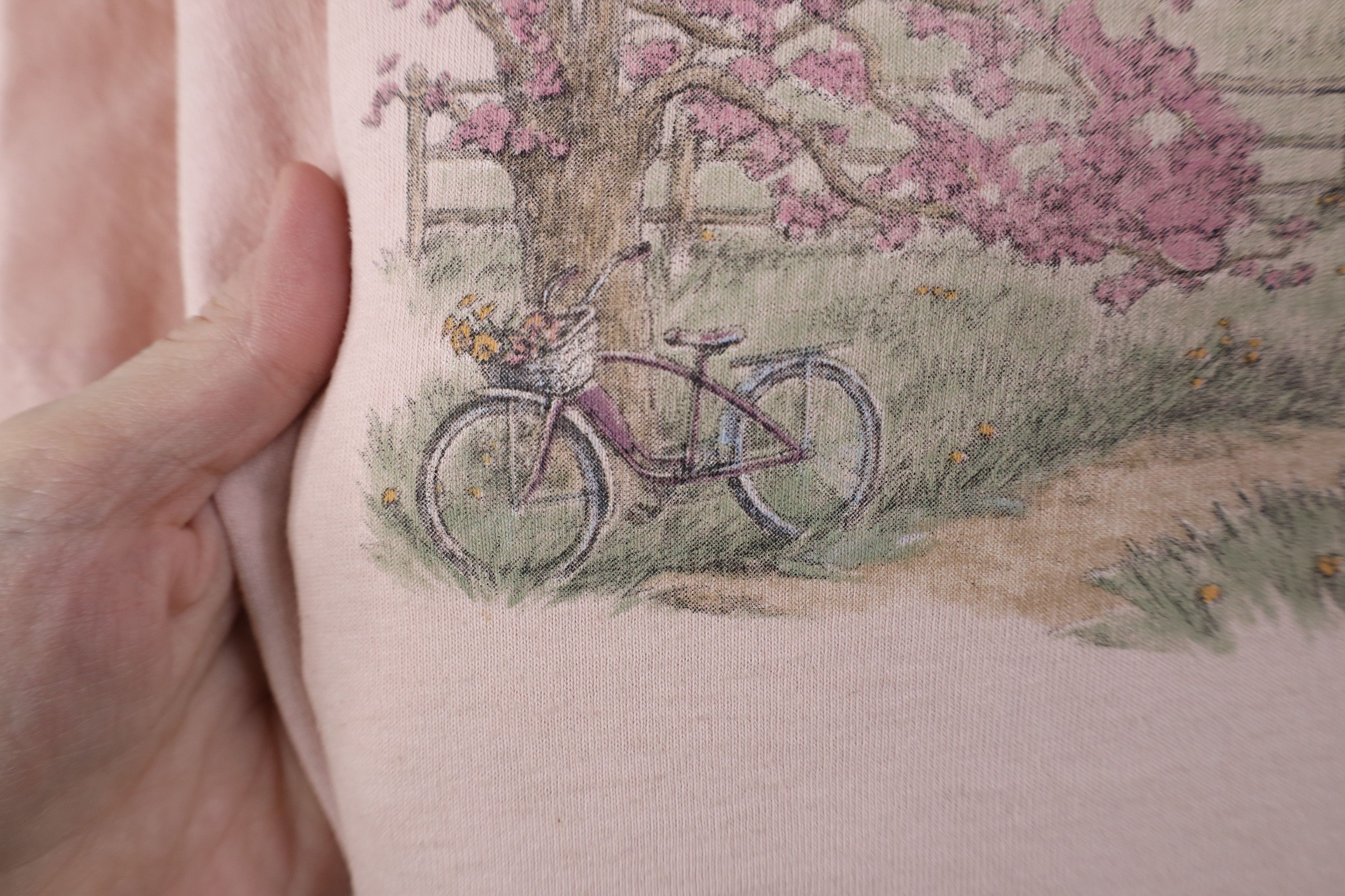 Vintage Vintage 90s Streetwear Country Farm Field T-Shirt Pink Size L / US 10 / IT 46 - 5 Thumbnail