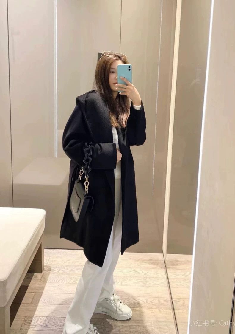 Max Mara Max Mara 100% Camel Hair Water Ripple Black Bathrobe Coat! Size S / US 4 / IT 40 - 9 Thumbnail