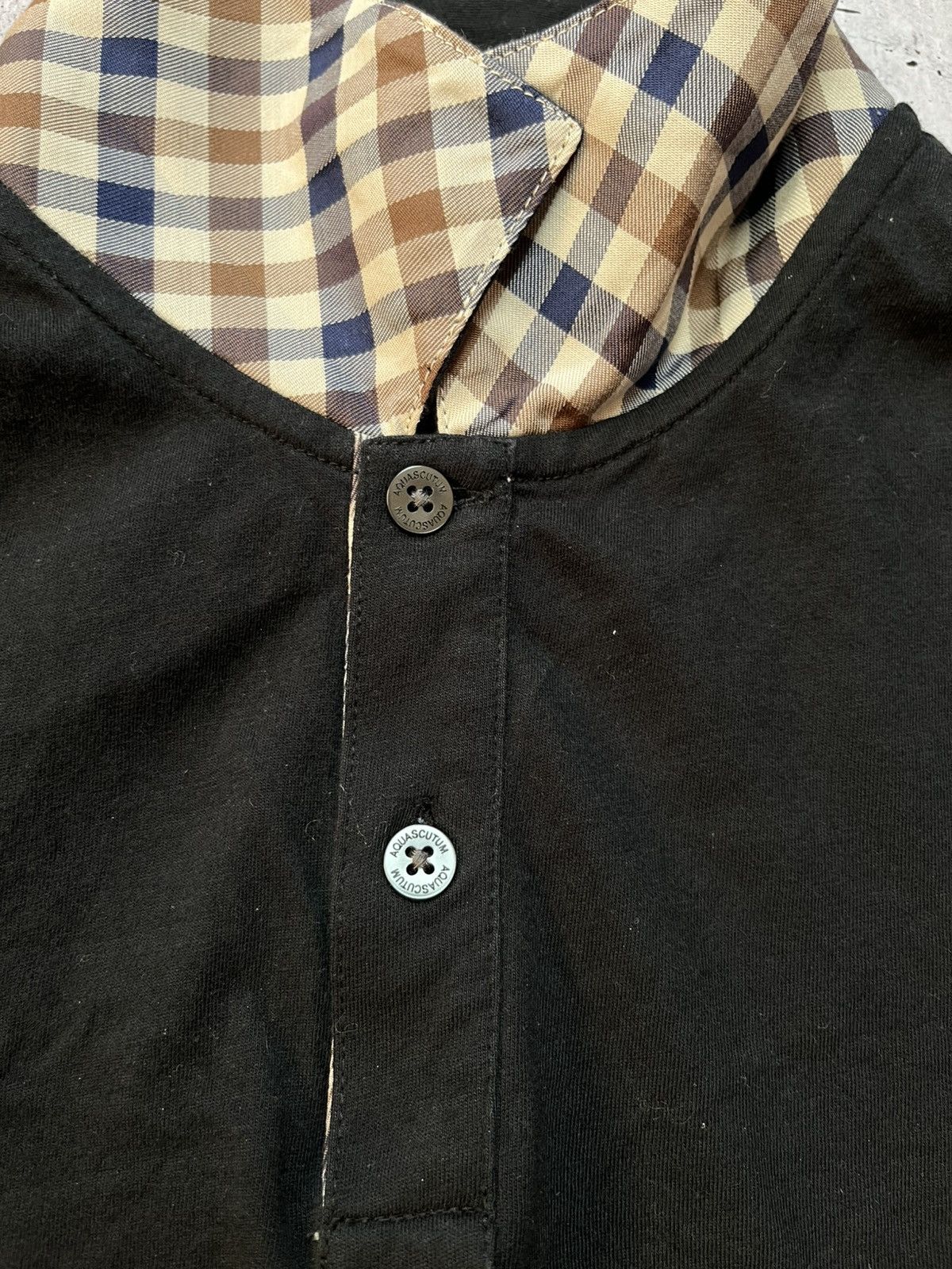 Aquascutum Aquascutum Black Polo Shirt Collared Classic Plaid Size S Size US S / EU 44-46 / 1 - 3 Thumbnail