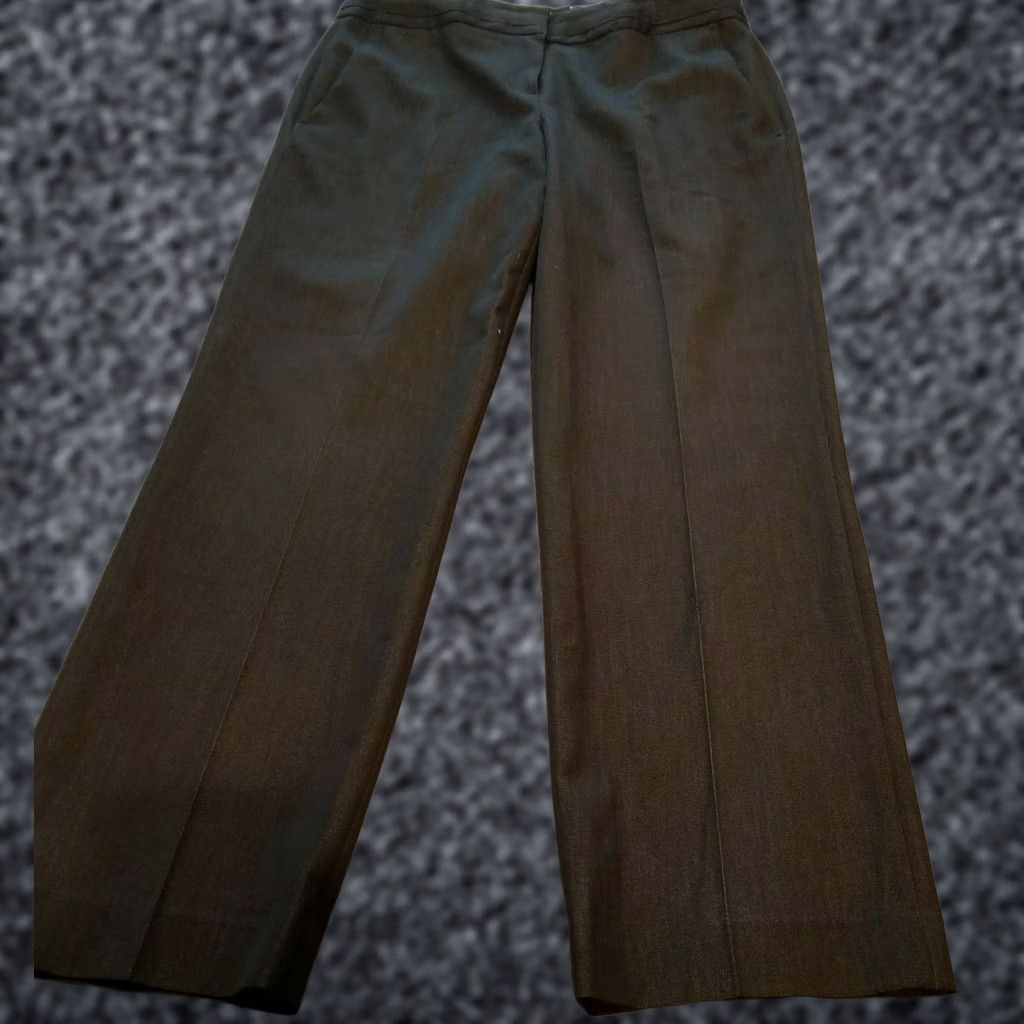 Vintage Sharagano Brown High Rise Straight Leg Dress Pants Stretch Size 8 Women's Slim Casual Pants with Pockets Size 30" / US 8 / IT 44 - 1 Thumbnail