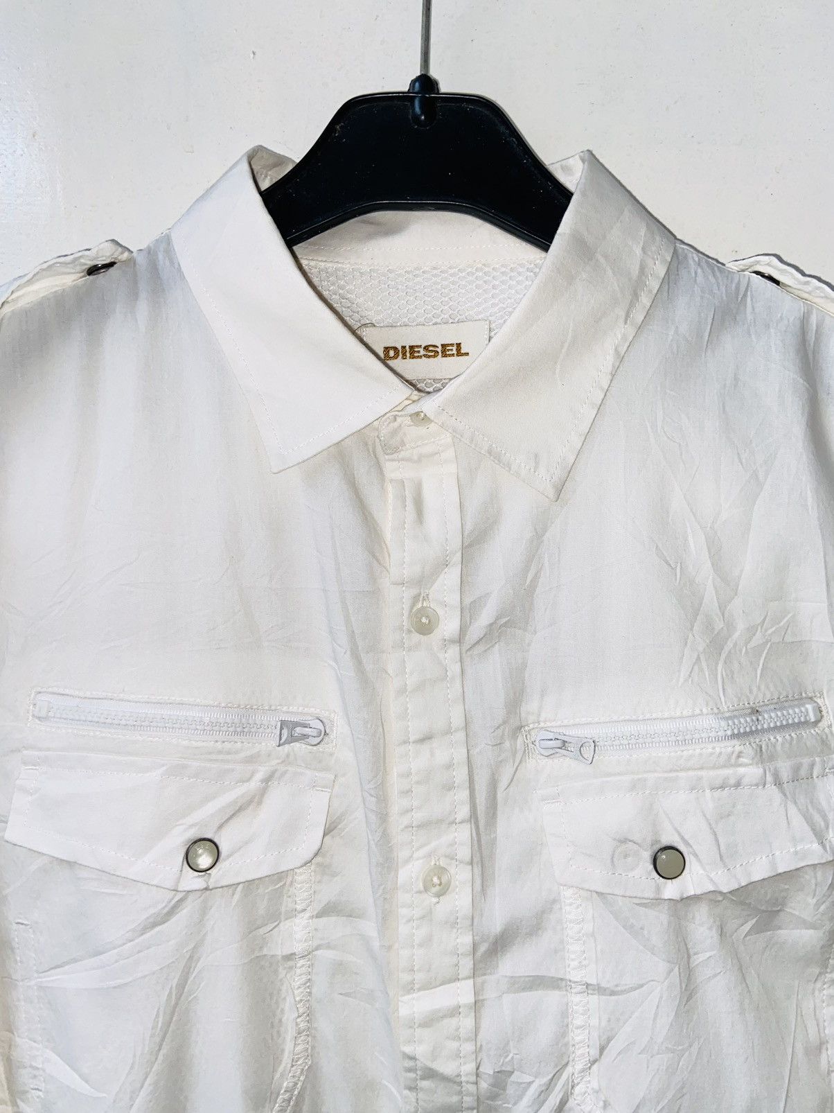 DIESEL White Shirt Slim Fit Size M
