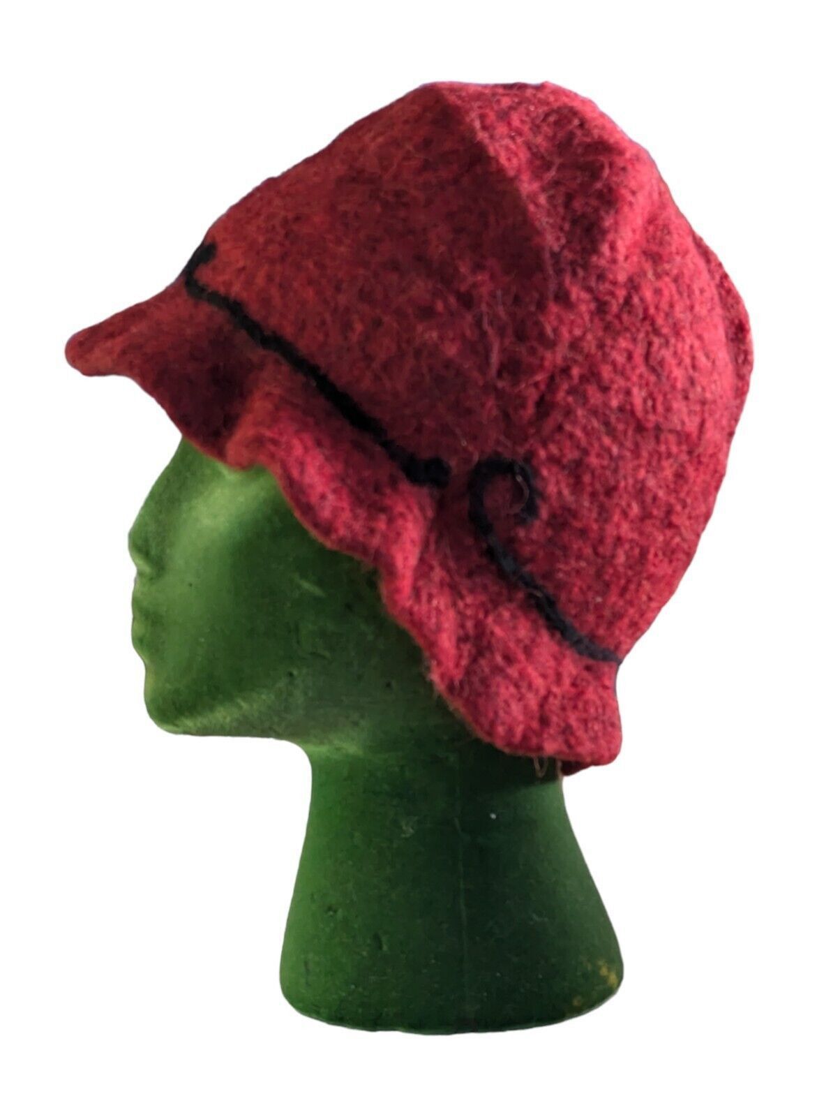 Other Womens Wool Felt Hat Red Black Floppy Gilligan Reversible Size ONE SIZE - 2 Thumbnail