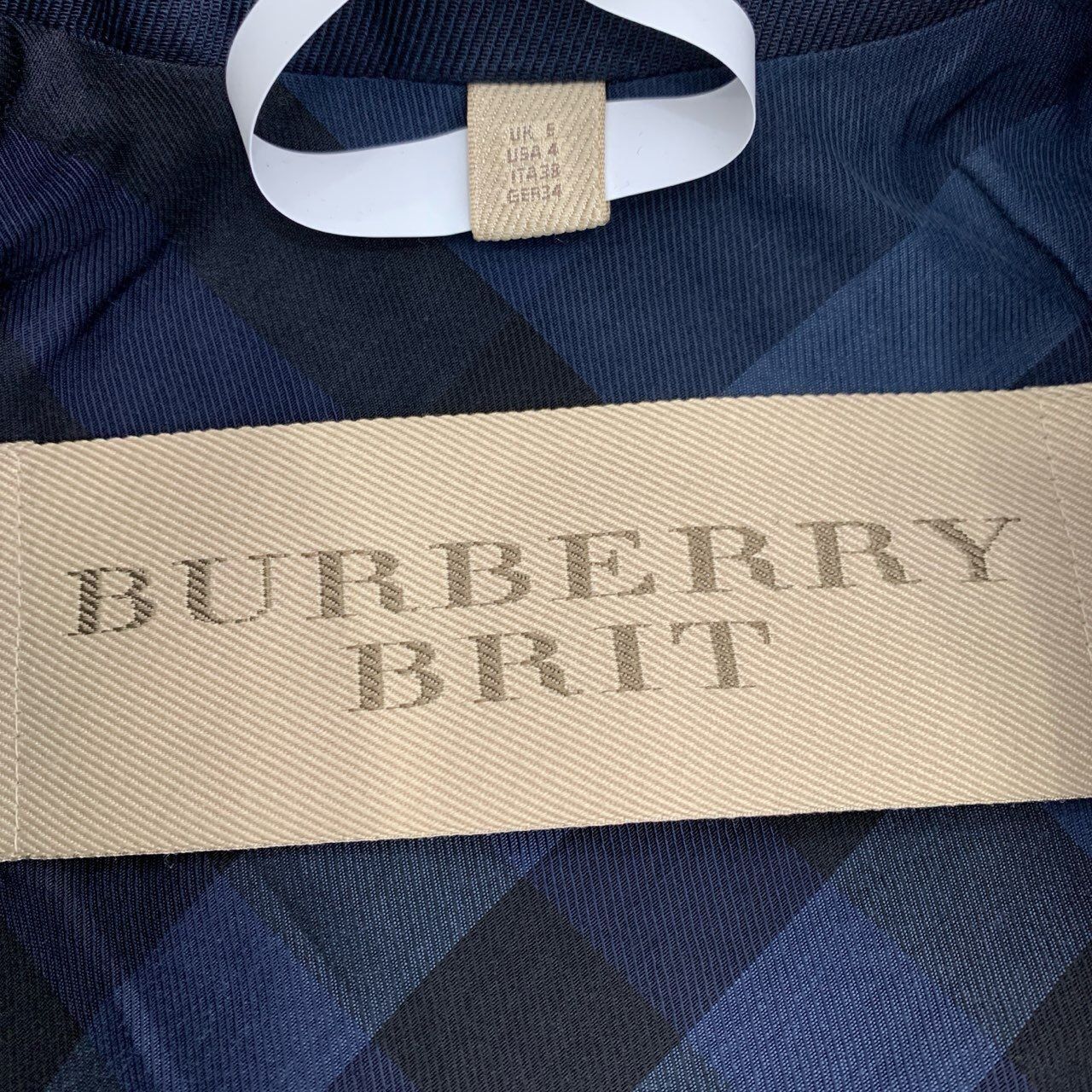 Burberry [Burberry] Double-Breasted Notched Lapel Navy Blue Cotton-Wo Size S / US 4 / IT 40 - 3 Thumbnail