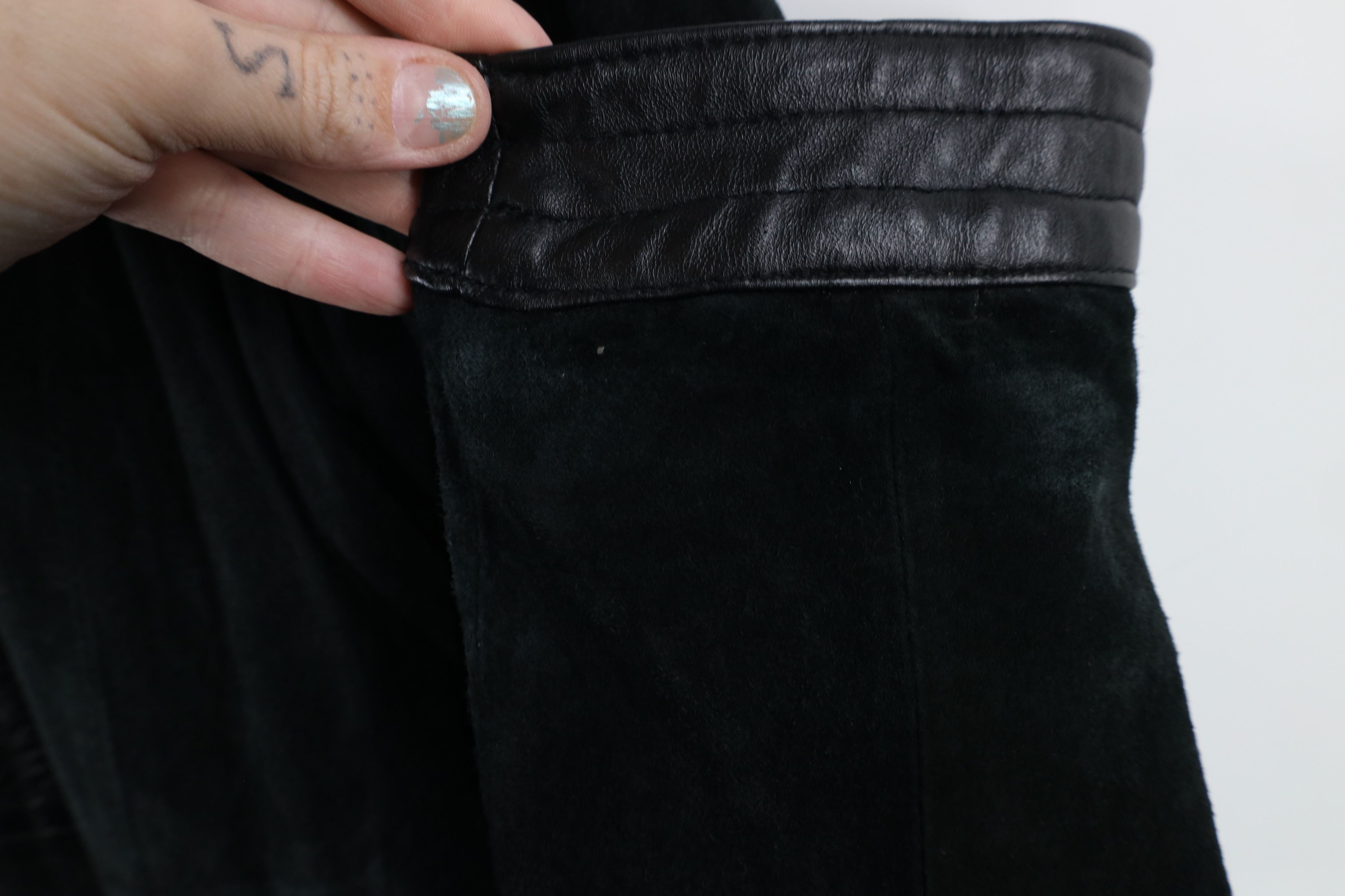 Vintage Vintage 90s Streetwear Goth Leather Tie Front Jacket Black Size M / US 6-8 / IT 42-44 - 6 Thumbnail
