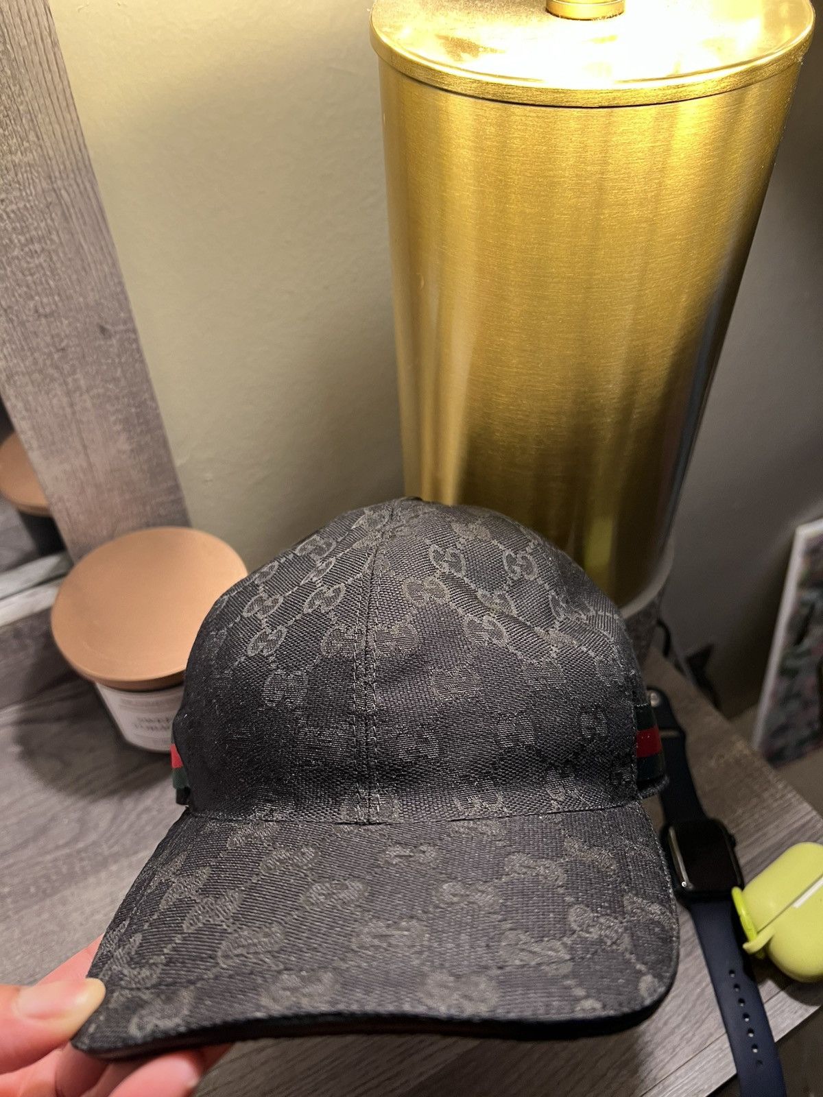 Gucci ORIGINAL GG CANVAS BASEBALL HAT WITH WEB Size ONE SIZE - 3 Thumbnail