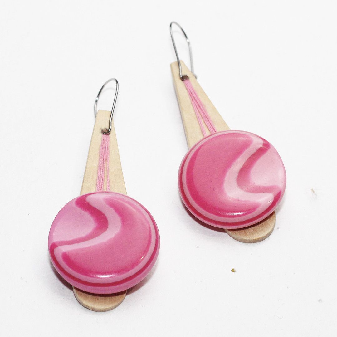 Designer Wooden Earrings | Handmade in Berlin x YUNTA Size ONE SIZE - 1 Thumbnail