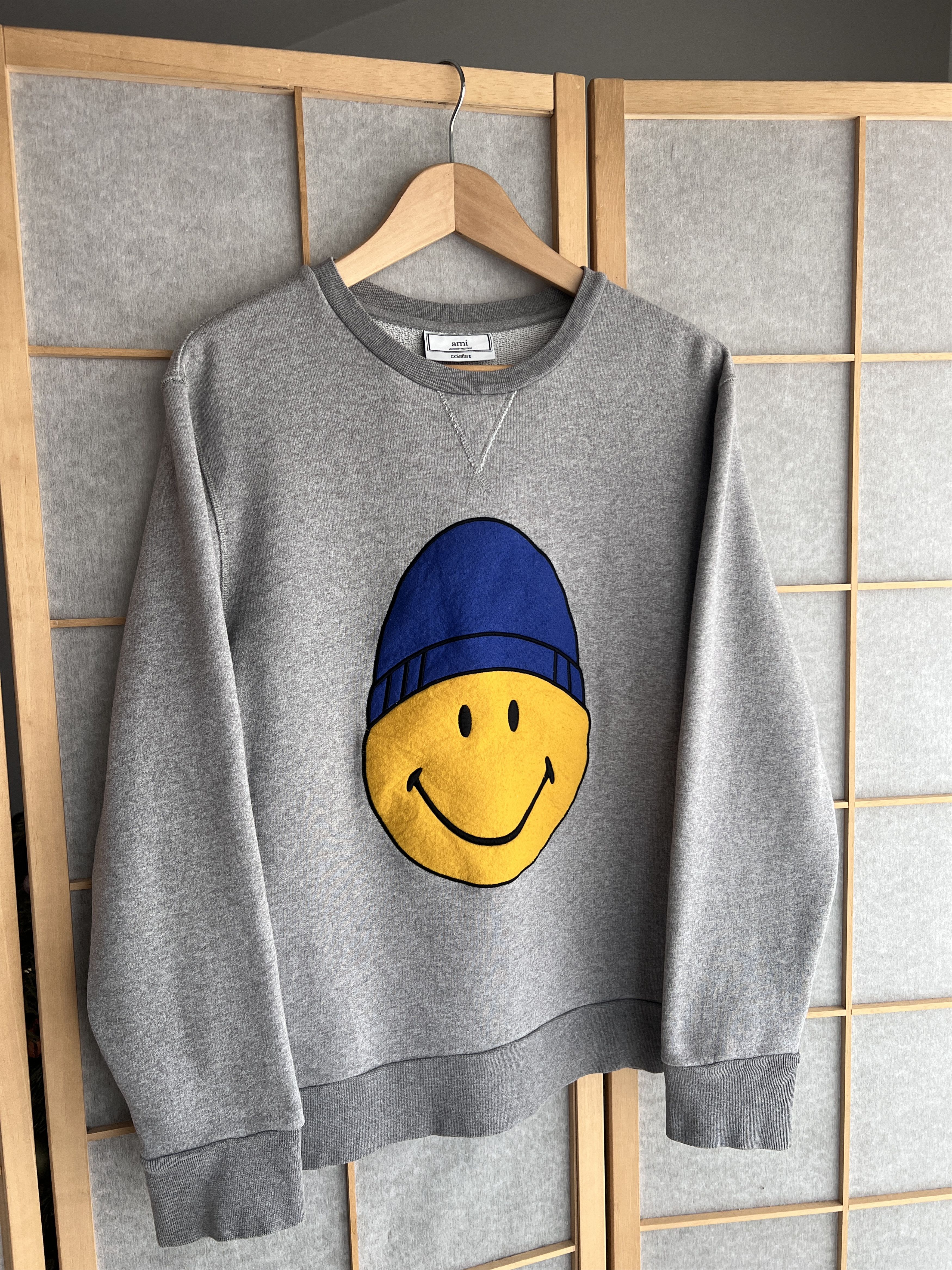 AMI Rare AMI x Smiley Happy sweatshirt graphic big face logotype Size US M / EU 48-50 / 2 - 18 Thumbnail