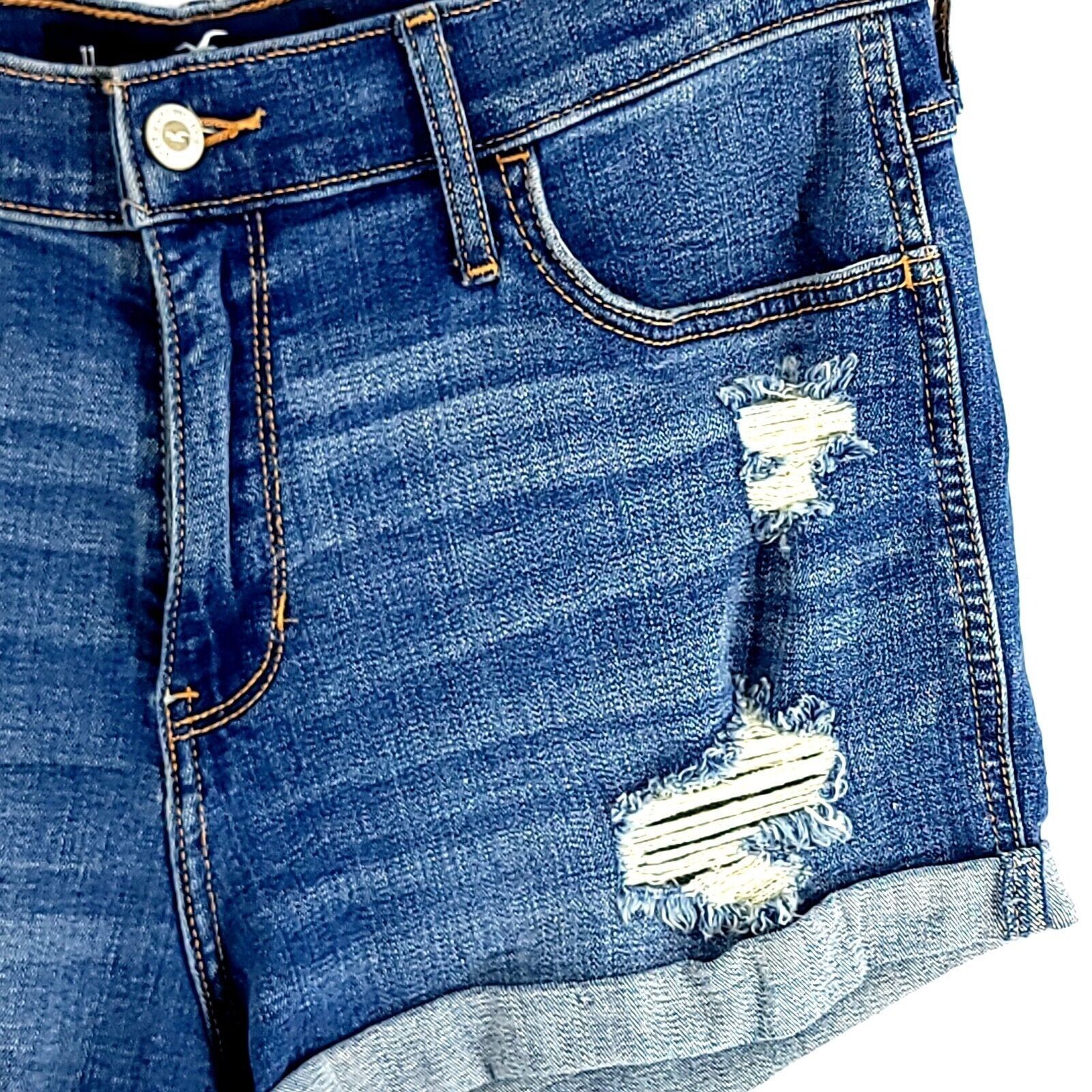 Hollister Hollister High Rise Short Advanced Stretch Denim Distressed Size 30" / US 8 / IT 44 - 2 Thumbnail