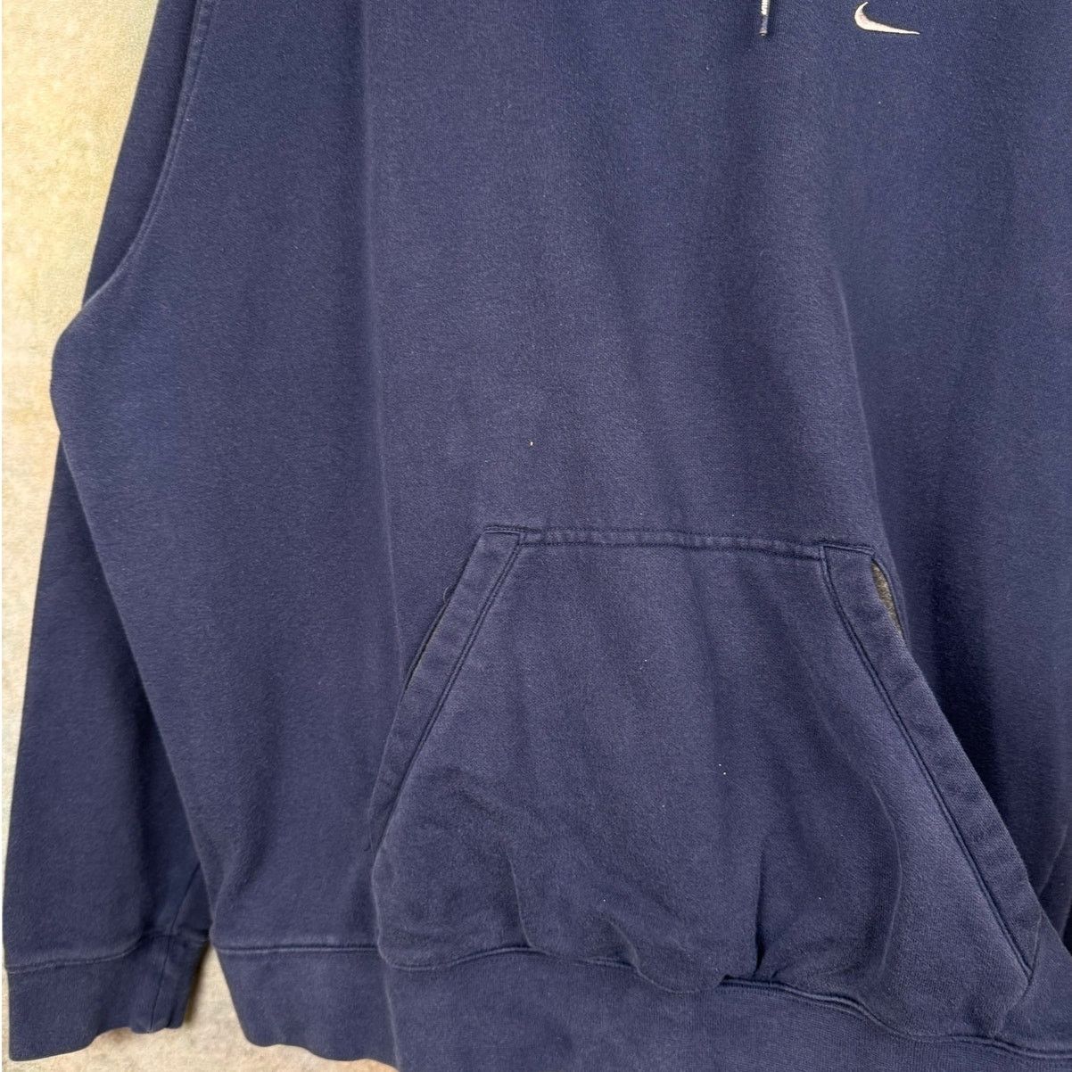 Nike × Vintage VTG Y2K Nike Logo Hoodie Sweatshirt XXL Navy Blue Swoosh Size US XXL / EU 58 / 5 - 8 Thumbnail