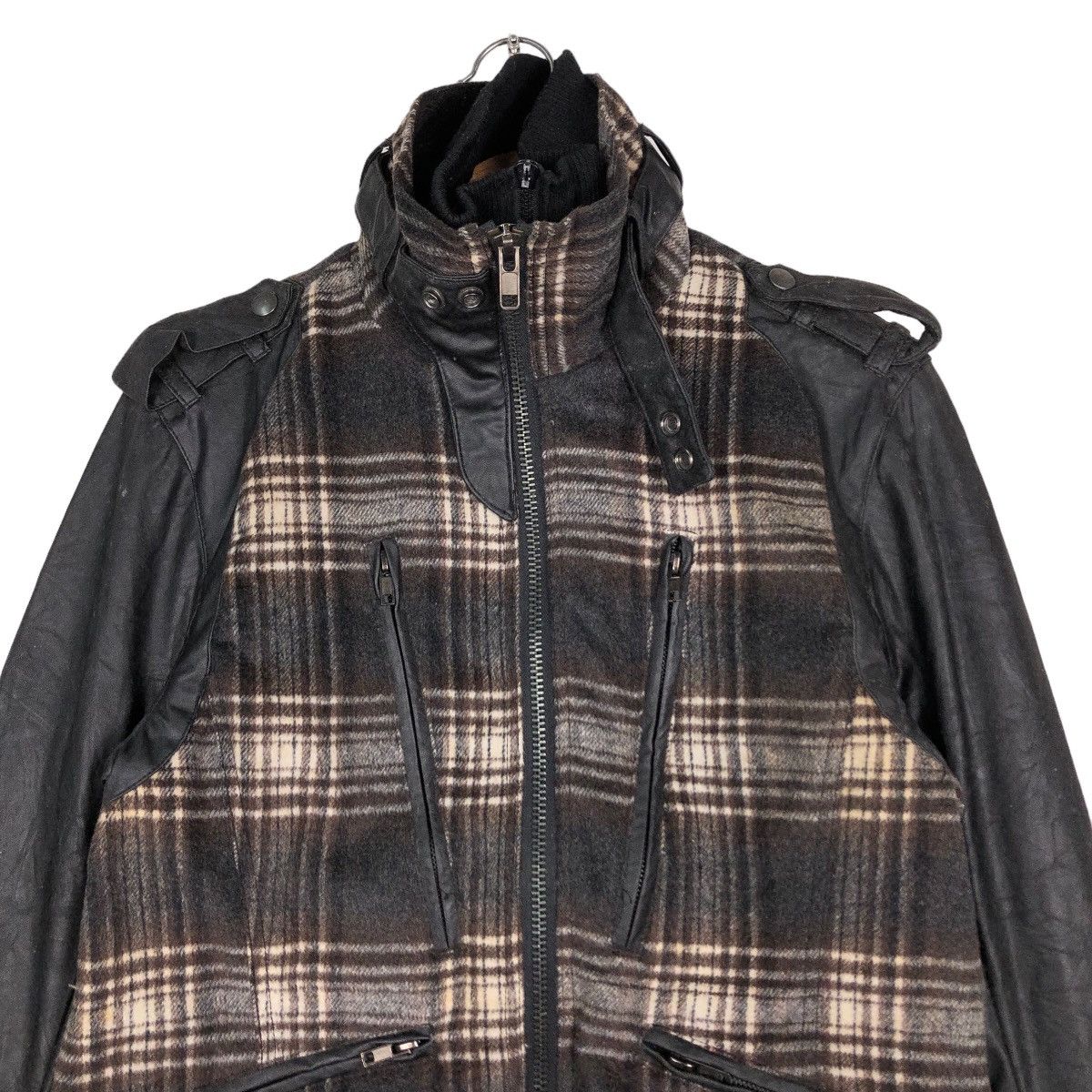 Japanese Brand 🔥Vintage Biker Jacket Leather Handling BreathMint Tartan Size US M / EU 48-50 / 2 - 3 Thumbnail
