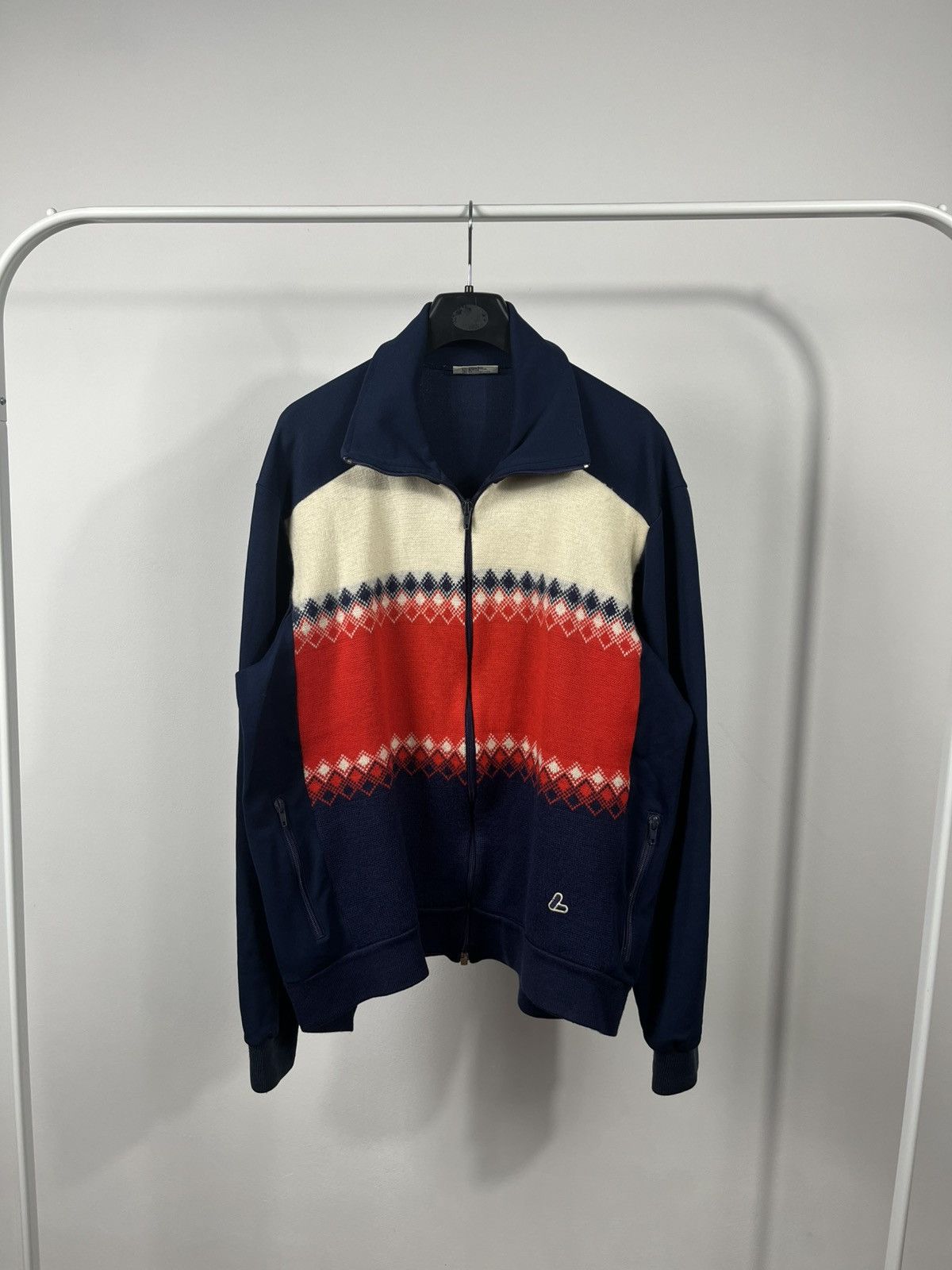 Other Vintage Loffler wool blend zip-up jacket navy red white Size US L / EU 52-54 / 3 - 1 Thumbnail