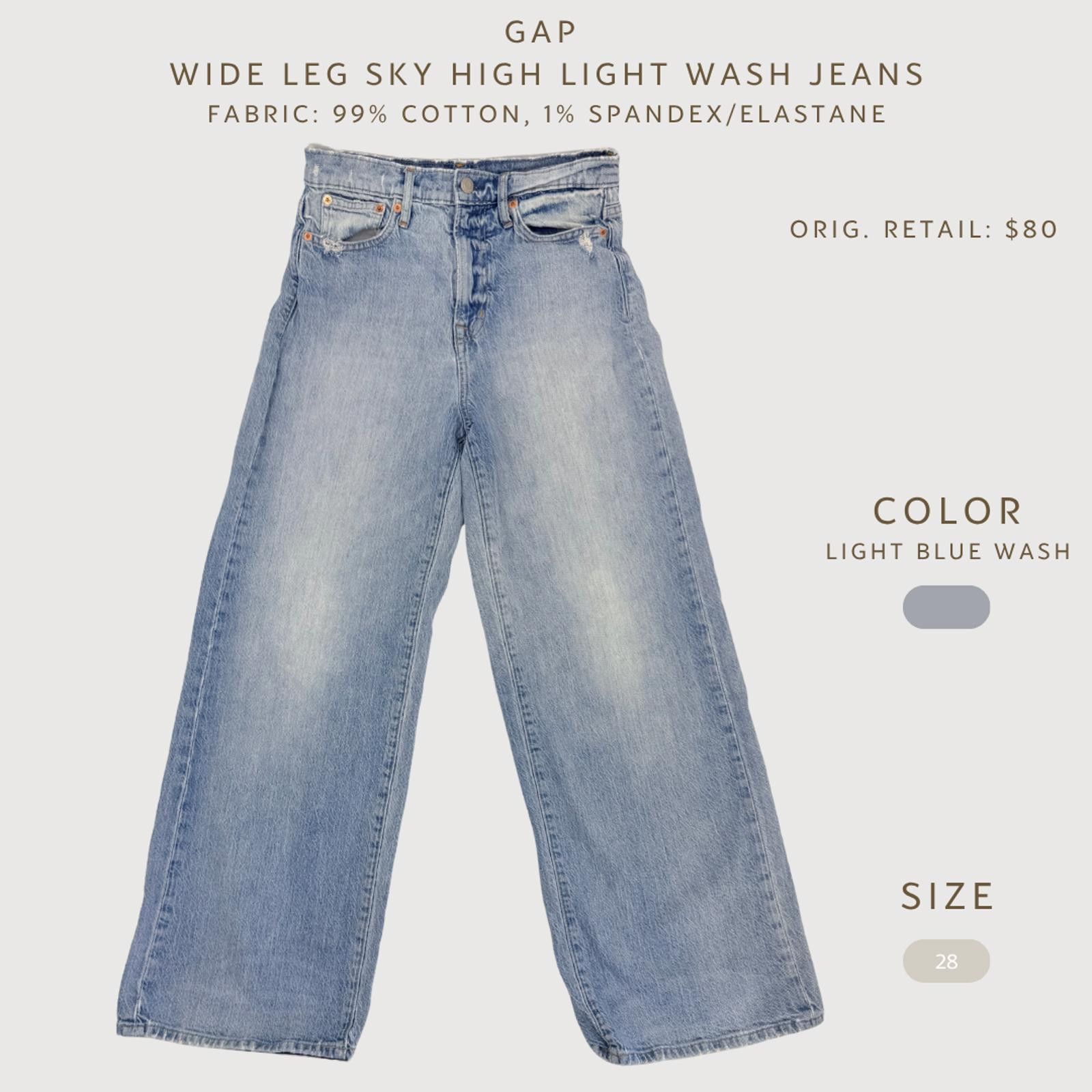 Gap Gap Wide Leg Jeans Light Wash High Rise 28 Y2K Size 28" / US 6 / IT 42 - 2 Thumbnail