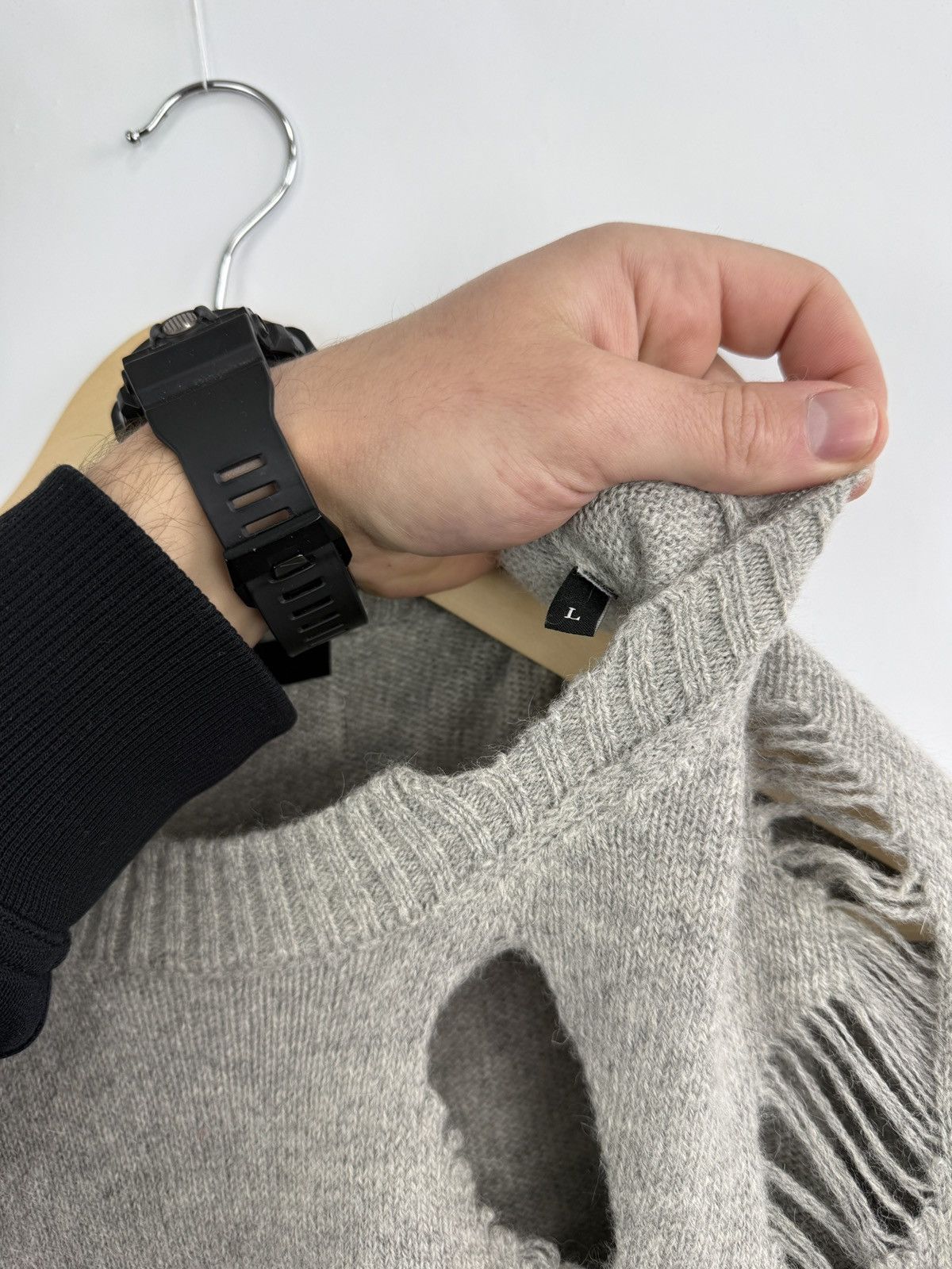 Diesel 🇮🇹 Diesel Distressed Alpaca Wool Knit Sweater Made in Italy Size L / US 10 / IT 46 - 9 Thumbnail