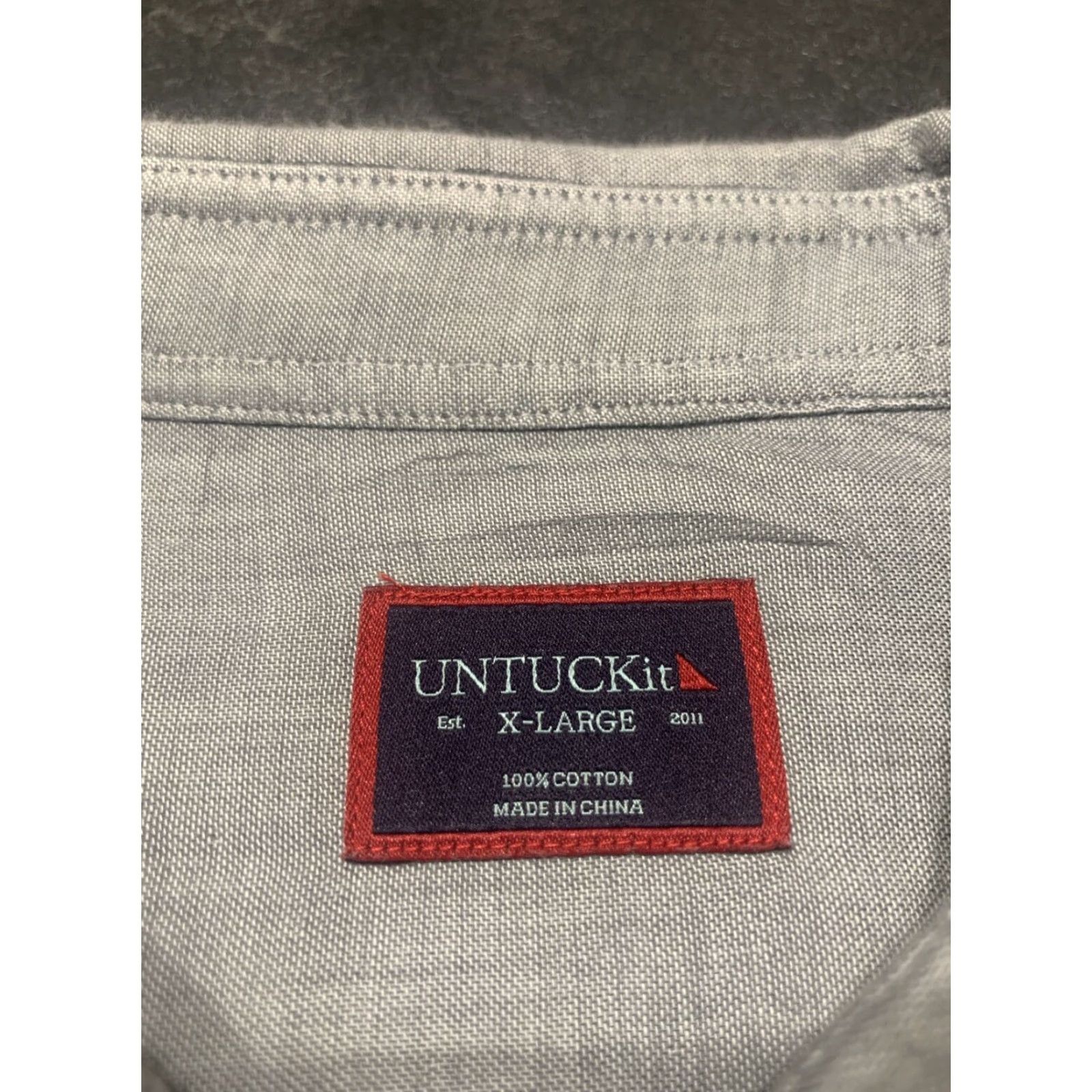 UNTUCKit VINTAGE UNTUCKit Men's Long Sleeve Plaid Button-Up Shirt XL Gray Lined Warm Shirt Size US XL / EU 56 / 4 - 5 Thumbnail