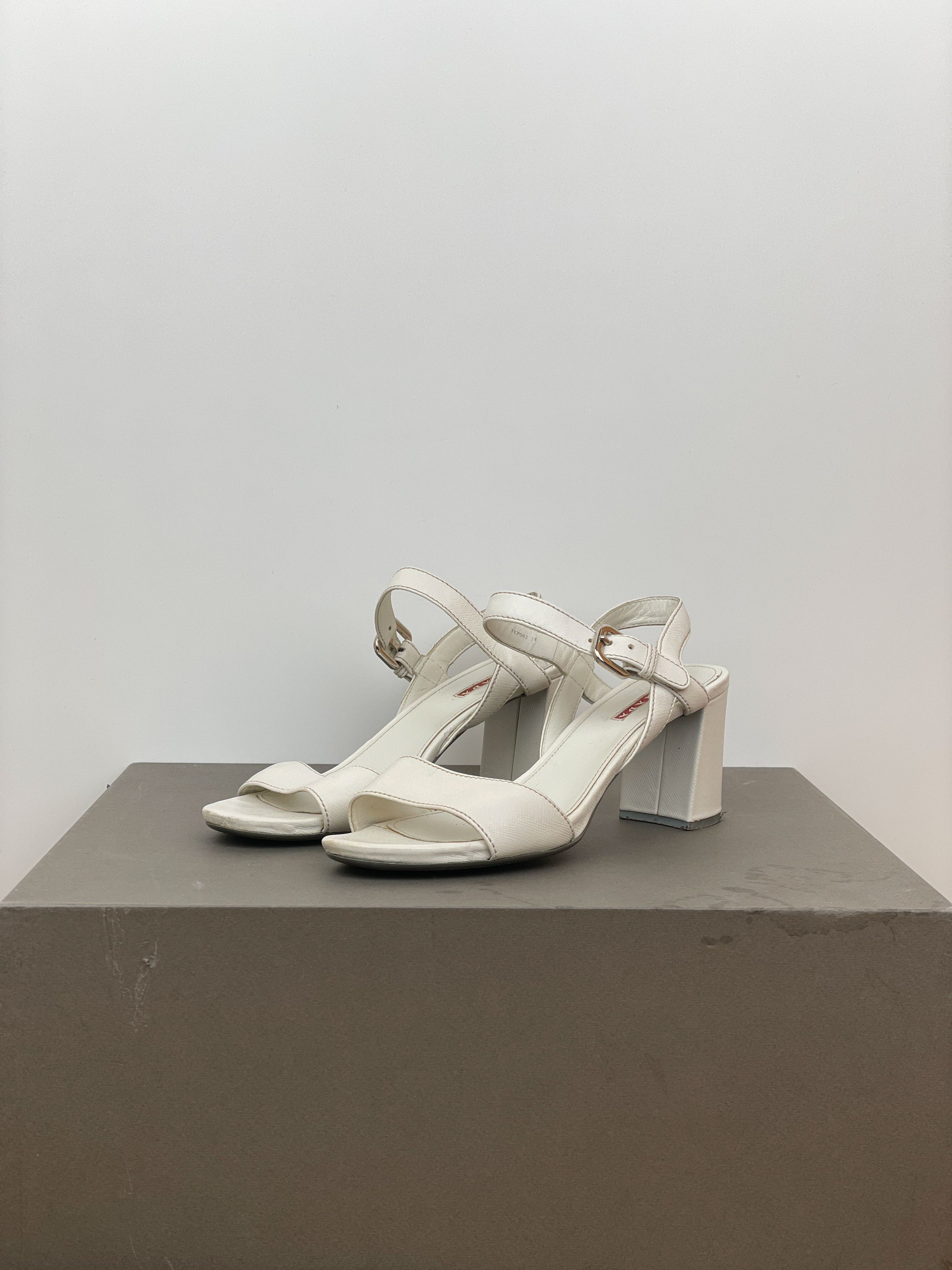 Prada 2000s Buckle Strap Sandal Heels Size US 7 / IT 37 - 1 Thumbnail