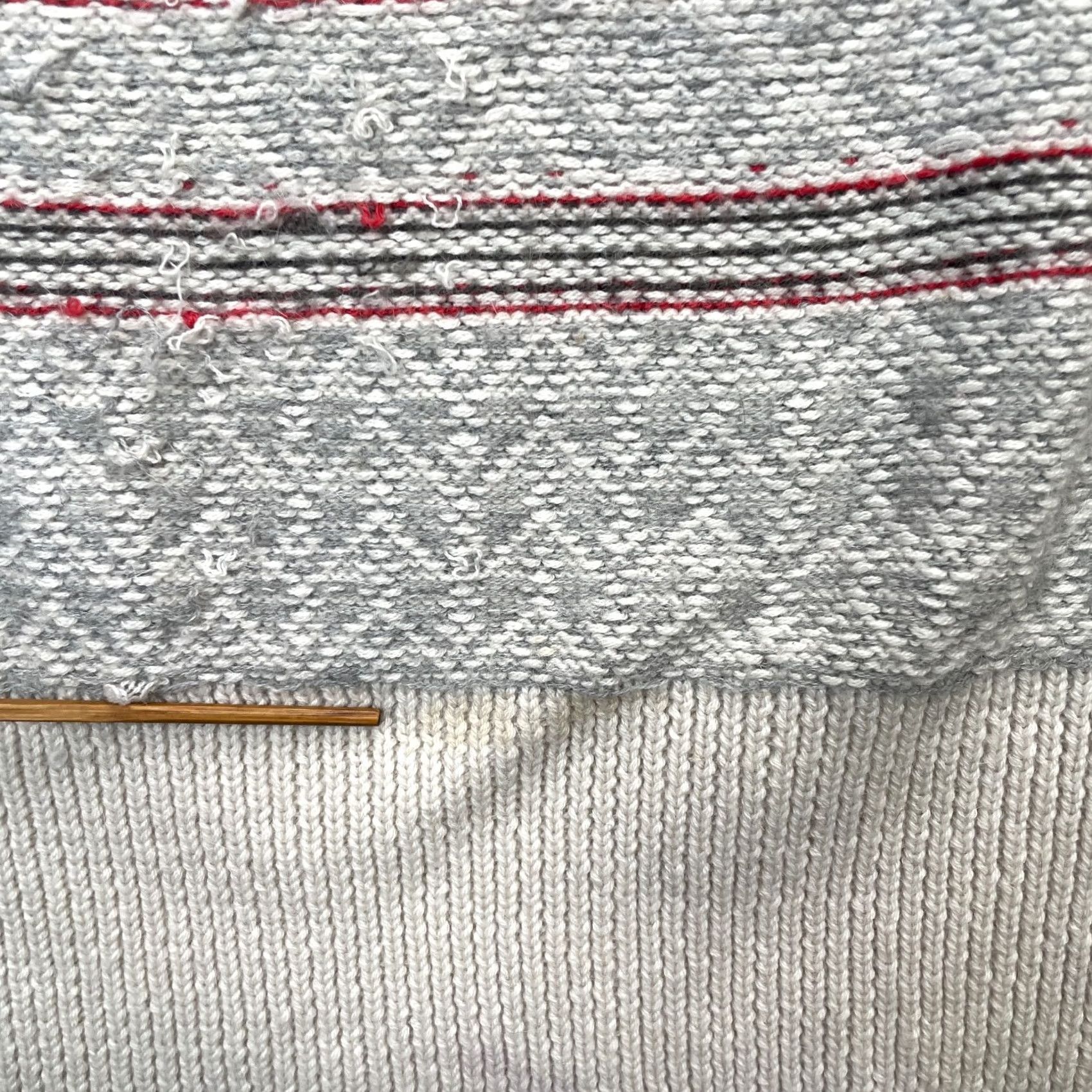 Vintage Sessun Sweater Womens XS Gray Striped Fair Isle Knit Pullover Crew Neck Long Sleeve Casual Winter Size XS / US 0-2 / IT 36-38 - 6 Thumbnail