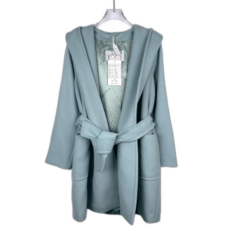 Max Mara MaxMara Lake blue hooded camel wool nightgown style overcoat Size US XL / EU 56 / 4 - 1 Thumbnail