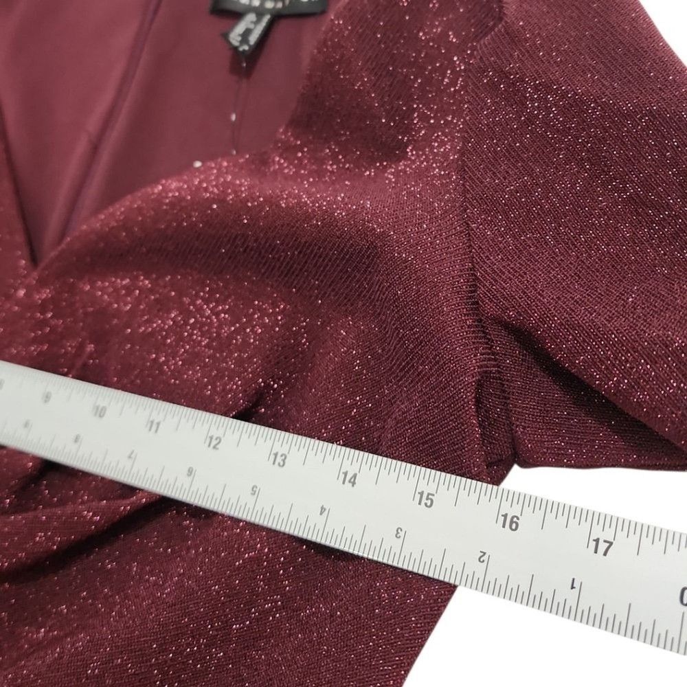 Other Aidan Mattox Cocktail Dress Sz 4 Burgundy Metallic Shimmer Size S / US 4 / IT 40 - 3 Thumbnail