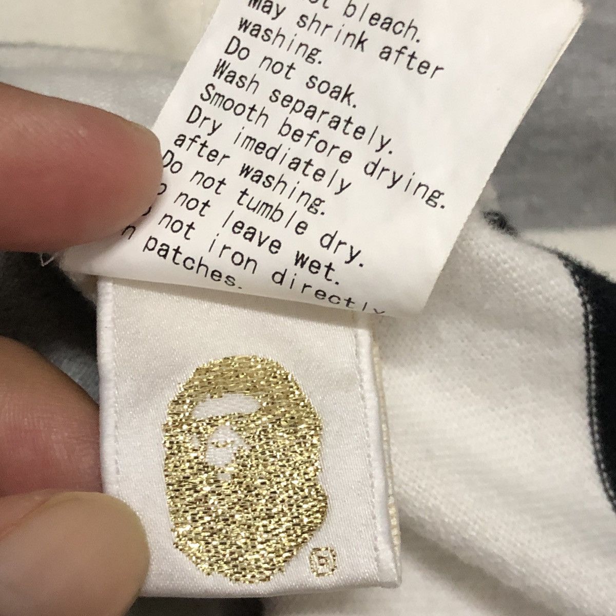 Bape A Bathing Ape Bape Crest Striped Polo Rugby Longsleeve Size US M / EU 48-50 / 2 - 14 Thumbnail