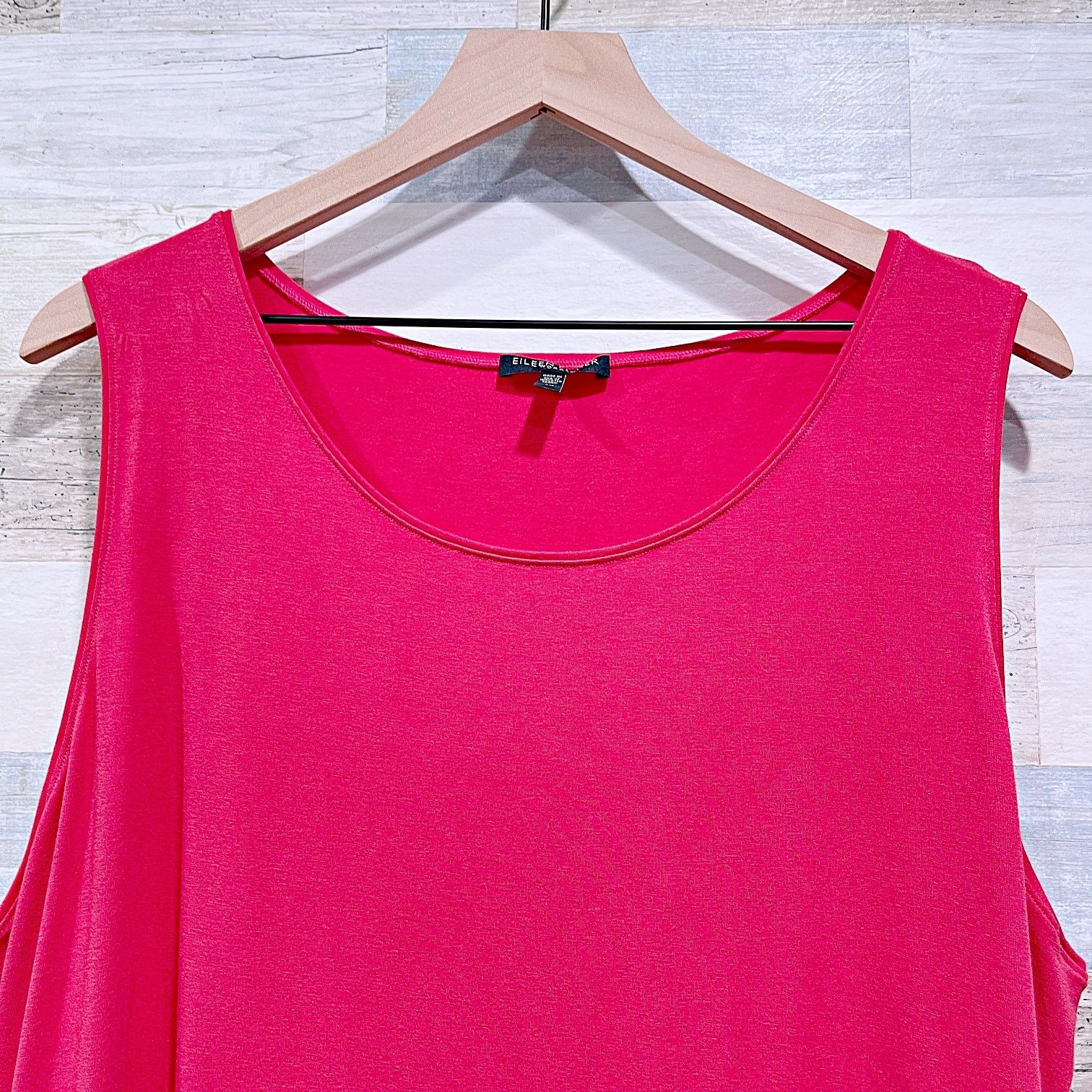 Eileen Fisher Eileen Fisher Jewel Neck Tank Top Pink Womens Plus Size 3X Size 3XL / US 20-22 - 2 Thumbnail