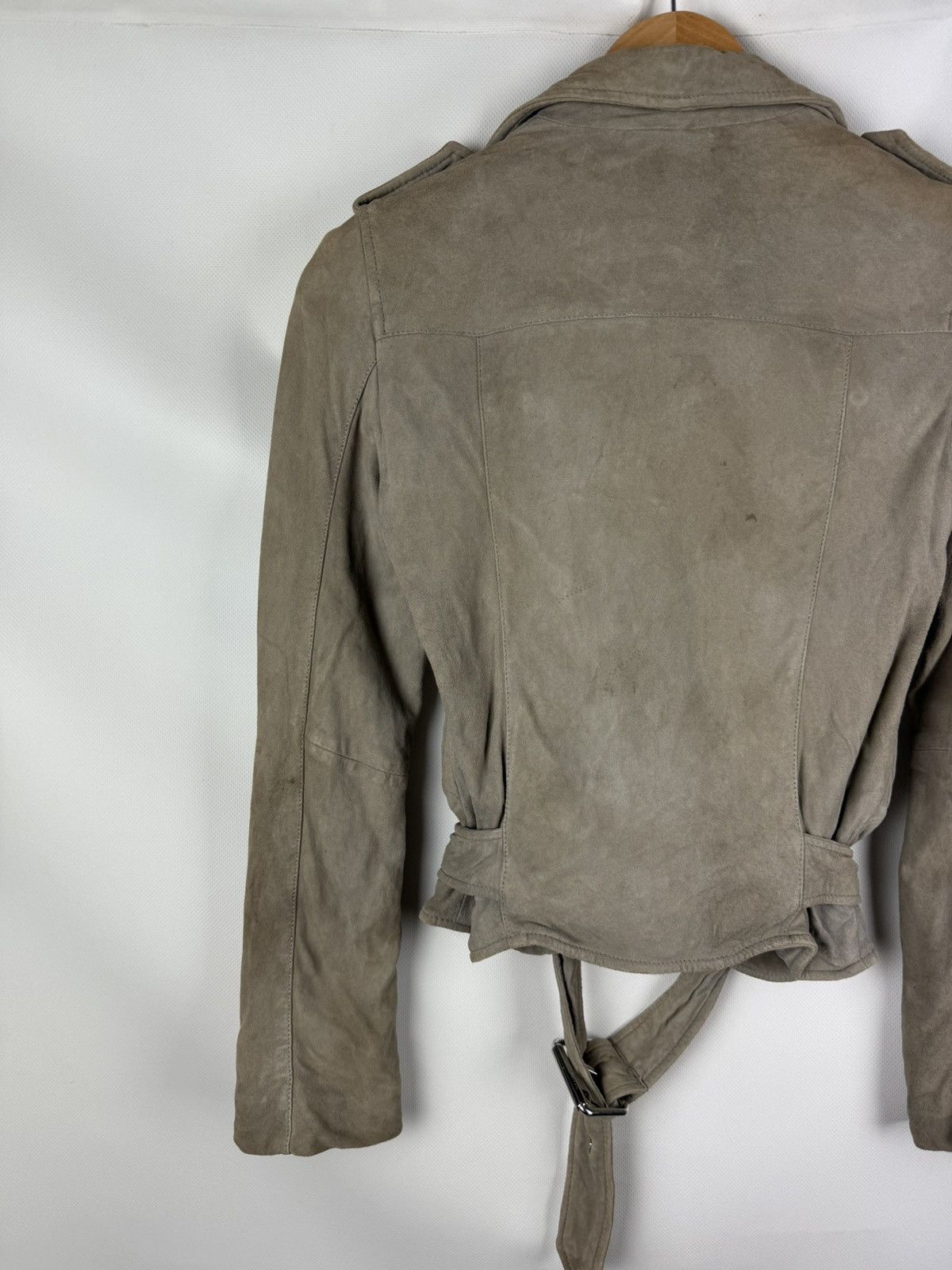 Allsaints Allsaints Suede Balfern Biker Ladies Belted Jacket Size XS / US 0-2 / IT 36-38 - 18 Thumbnail