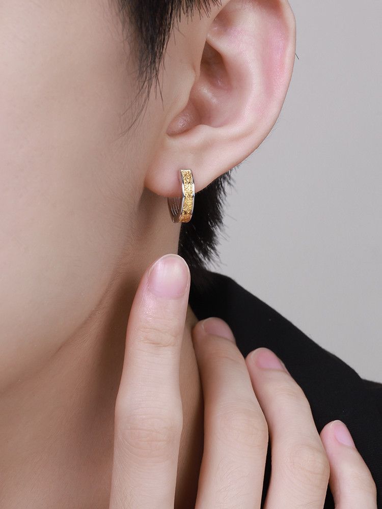 Jewelry × Sterling Silver One pairs Retro Earrings Gothic Punk Chrome Jewelry Spike Size ONE SIZE - 4 Thumbnail