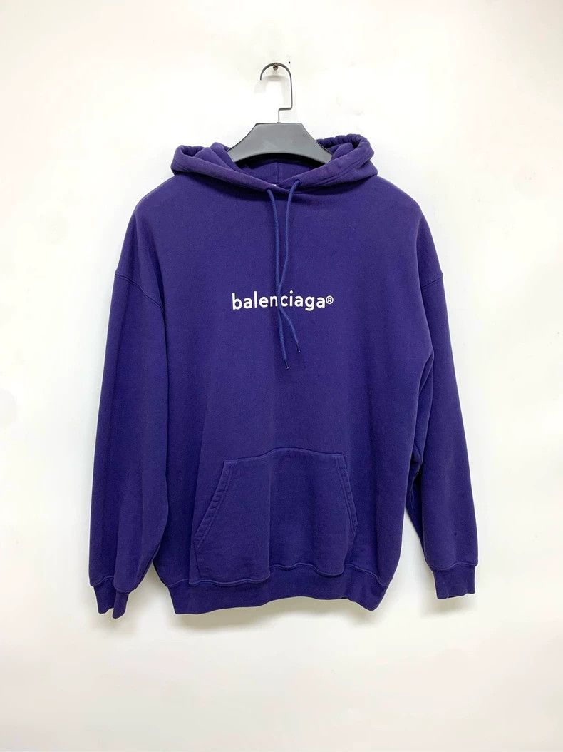 Balenciaga Balenciaga Purple logo hoodie Size US M / EU 48-50 / 2 - 1 Thumbnail