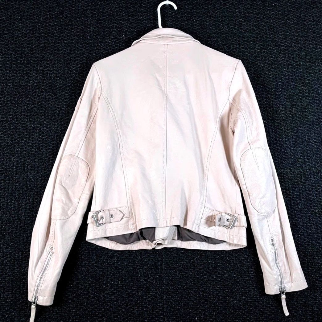 Vintage Mauritius Sofia Soft Pink Lambs Leather Moto Style Jacket Women Size 6 Pink Womens Jacket Size M / US 6-8 / IT 42-44 - 8 Thumbnail