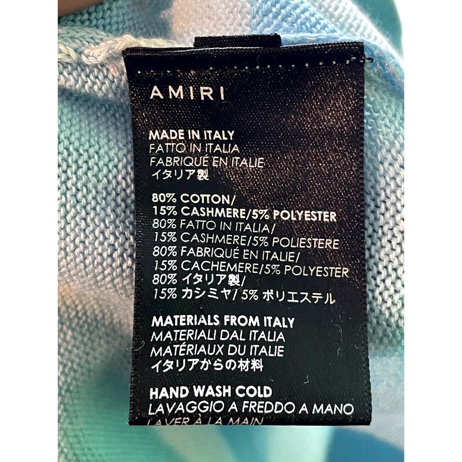 Amiri Amiri Core Logo Baby Blue & White Sweater Size US L / EU 52-54 / 3 - 4 Thumbnail