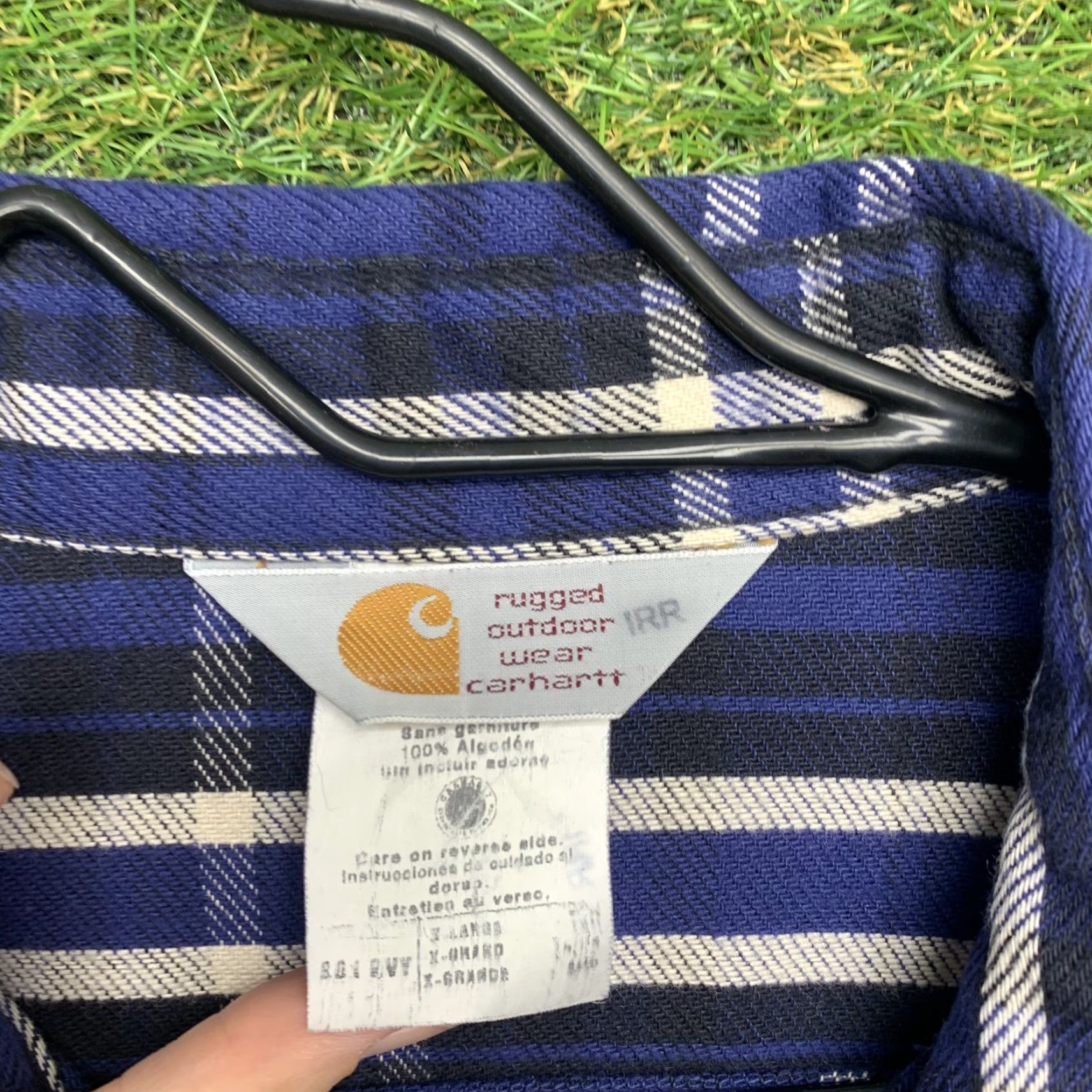 Carhartt VINTAGE Carhartt Shirt Mens XL Blue Plaid Flannel Western Outdoor Casual Cotton Long Sleeve Men Size US XL / EU 56 / 4 - 7 Thumbnail