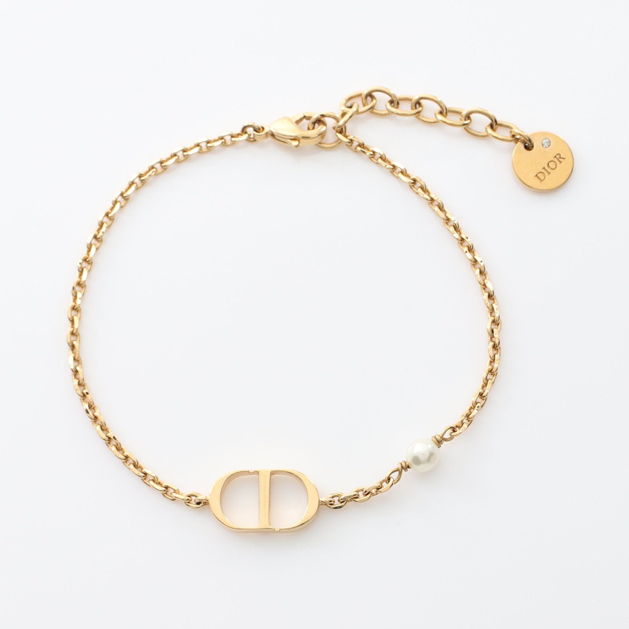 Dior Dior Petit Cd Bracelet Gp Fake Pearl Gold Off White Size ONE SIZE - 1 Thumbnail