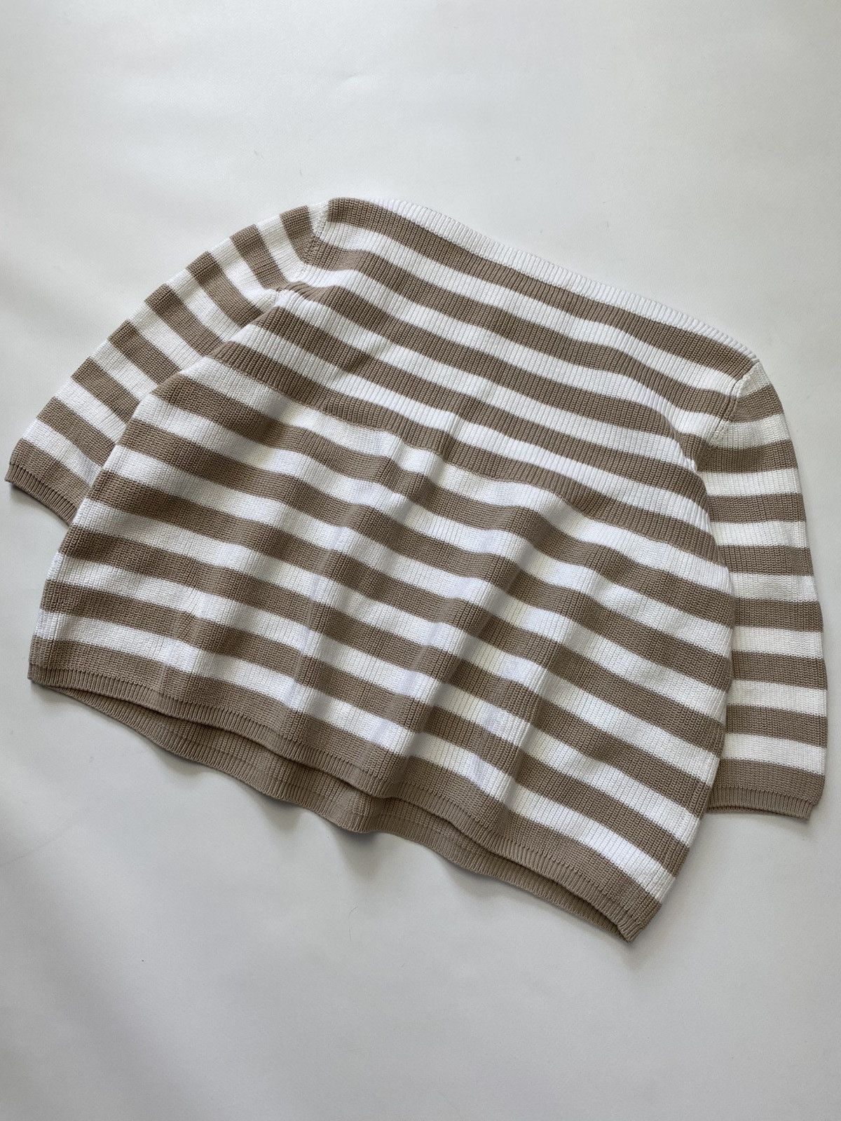 Prada Vintage Rare Women's Prada Mesh Knit Beige Top Sweater Y2k Size M / US 6-8 / IT 42-44 - 7 Thumbnail