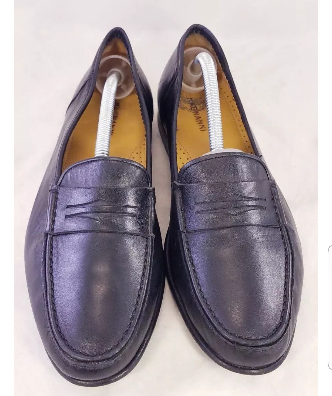 DESIGNER MAGNANNI BLACK LEATHER PENNY LOAFERS