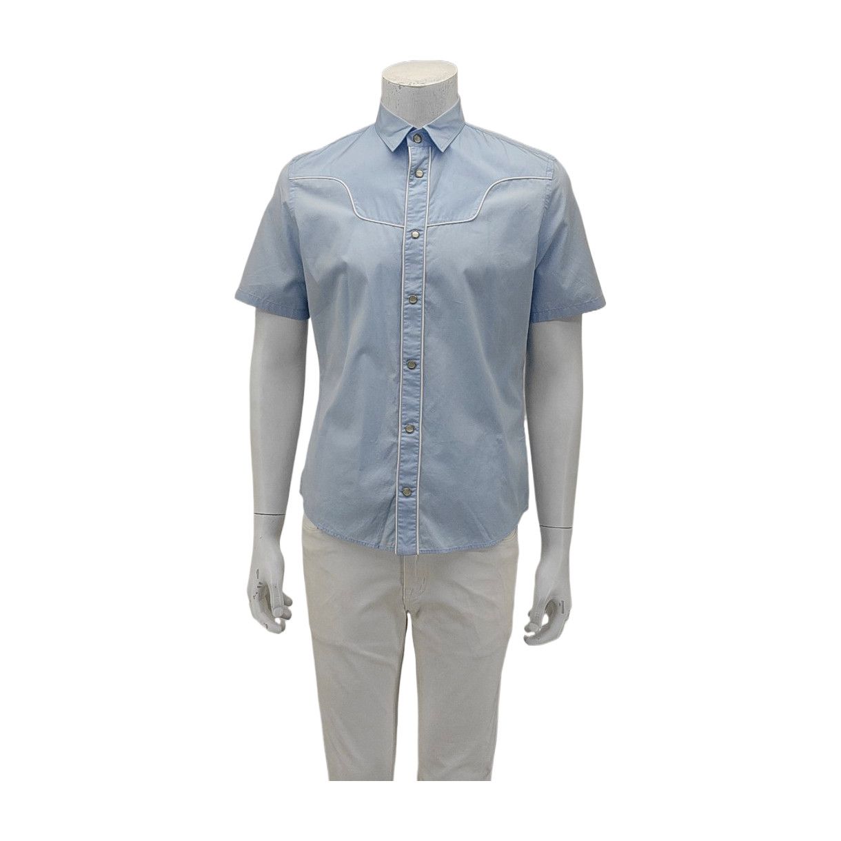 Prada Prada Piping Detail Short Sleeve Shirt Size M Size US XXS / EU 40 - 1 Thumbnail