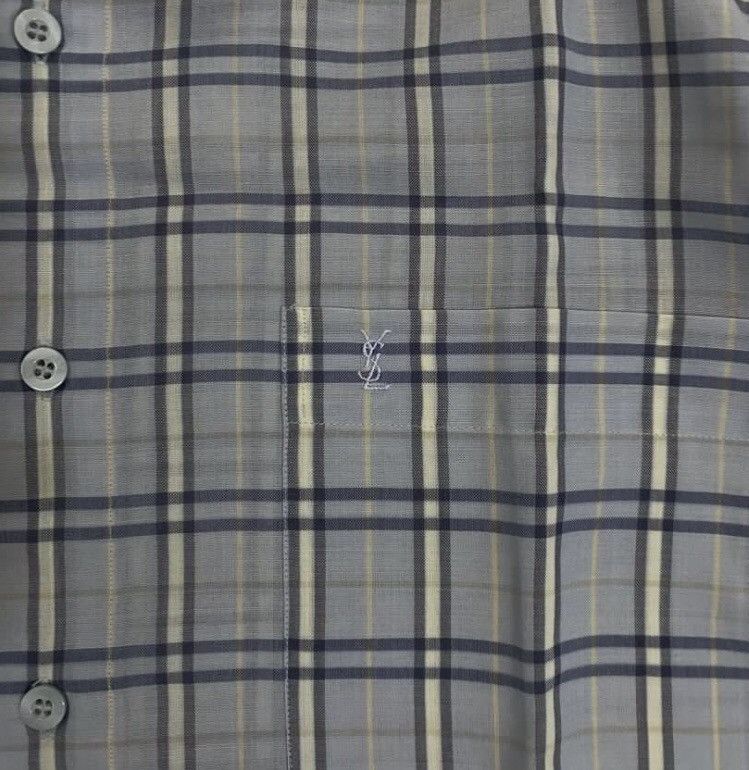 Saint Laurent Paris × Yves Saint Laurent Yves Saint Laurent Pour Homme Plaid Shirt Size US XL / EU 56 / 4 - 2 Thumbnail